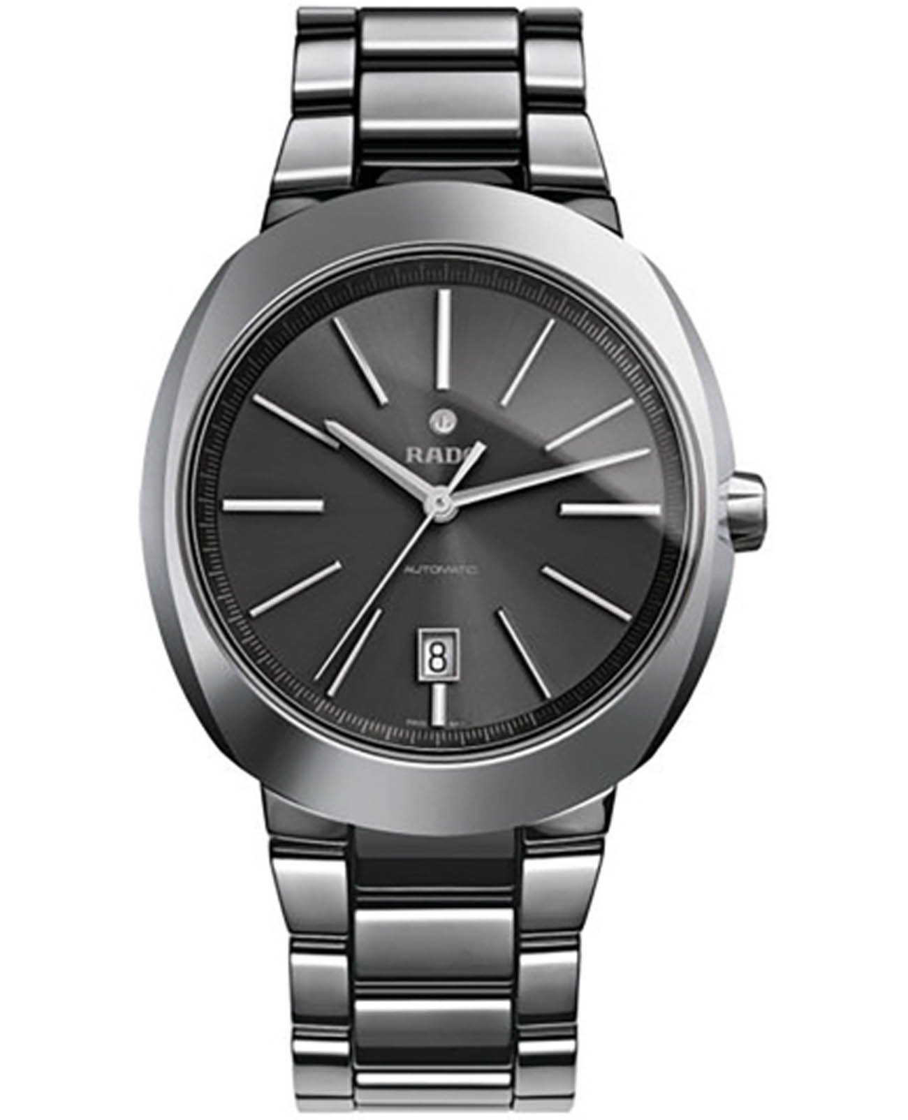 Rado Rado D-Star R15760112 Automatic R15760112 механические мужские часы серый циферблат, браслет высокотехнологичная керамика — вид спереди