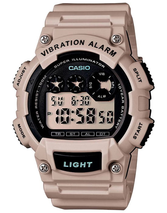 Casio Casio Collection W-735H-8A2  W-735H-8A2 кварцевые мужские часы черный циферблат, браслет пластик — вид спереди
