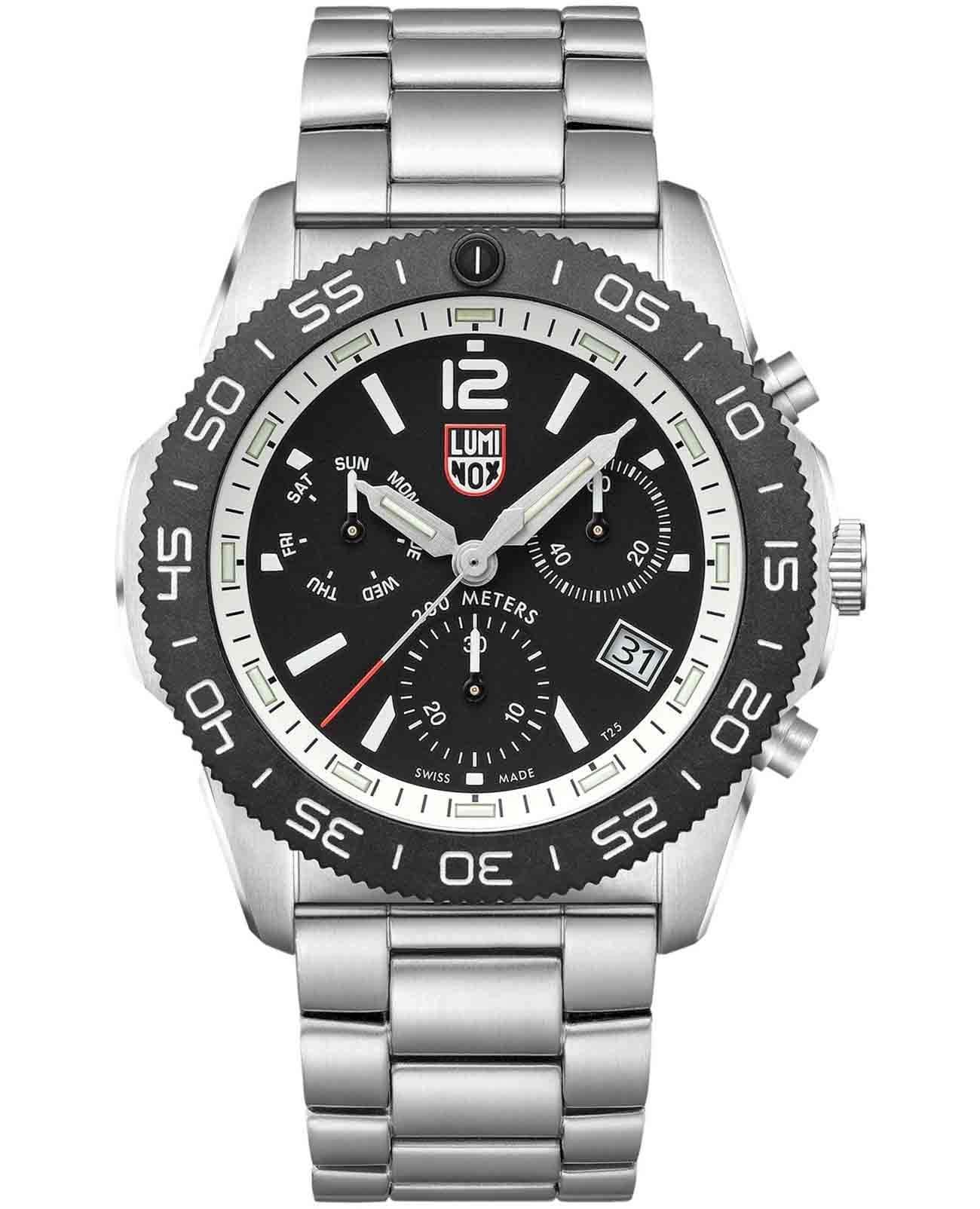 Luminox Luminox Pacific Diver Chronograph XS.3141.M  XS.3141.M кварцевые мужские часы черный циферблат, браслет нержавеющая сталь 316l — вид спереди