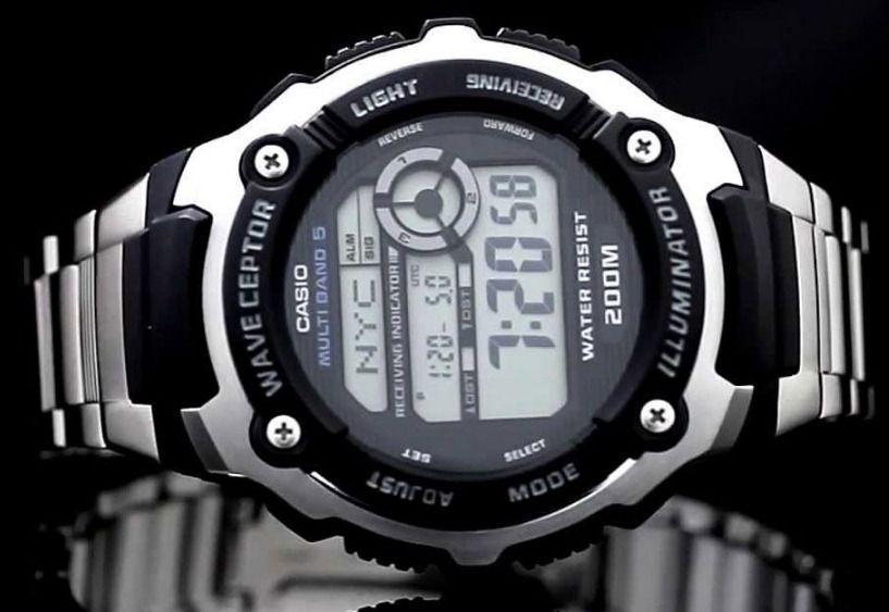 Casio CASIO WAVE CEPTOR WV-200DE-1A , наручные мужские часы фото под углом