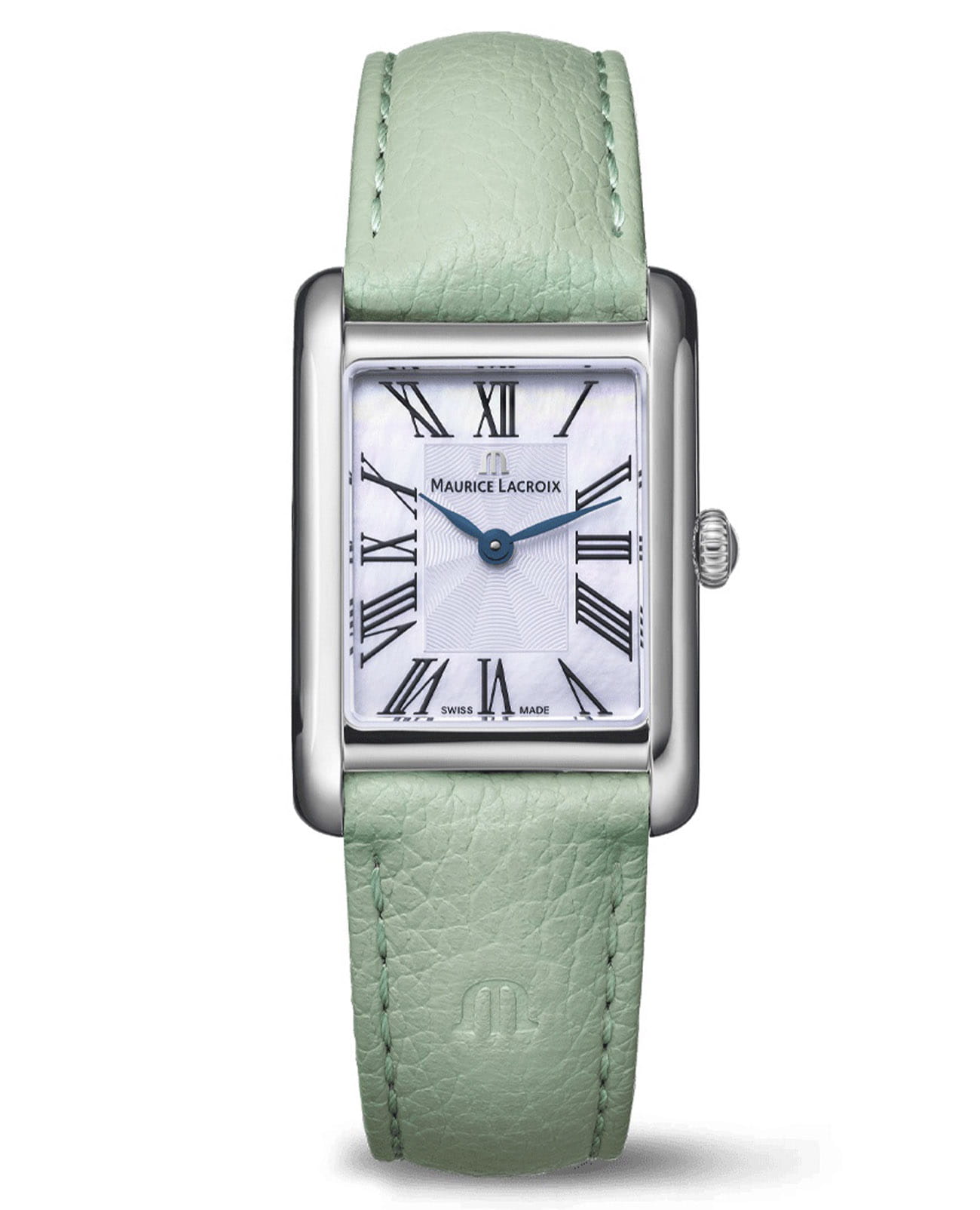 Maurice Lacroix Maurice Lacroix Fiaba Square FA1205-SS001-160-5  FA1205-SS001-160-5 кварцевые женские часы белый циферблат, браслет кожаный — вид спереди