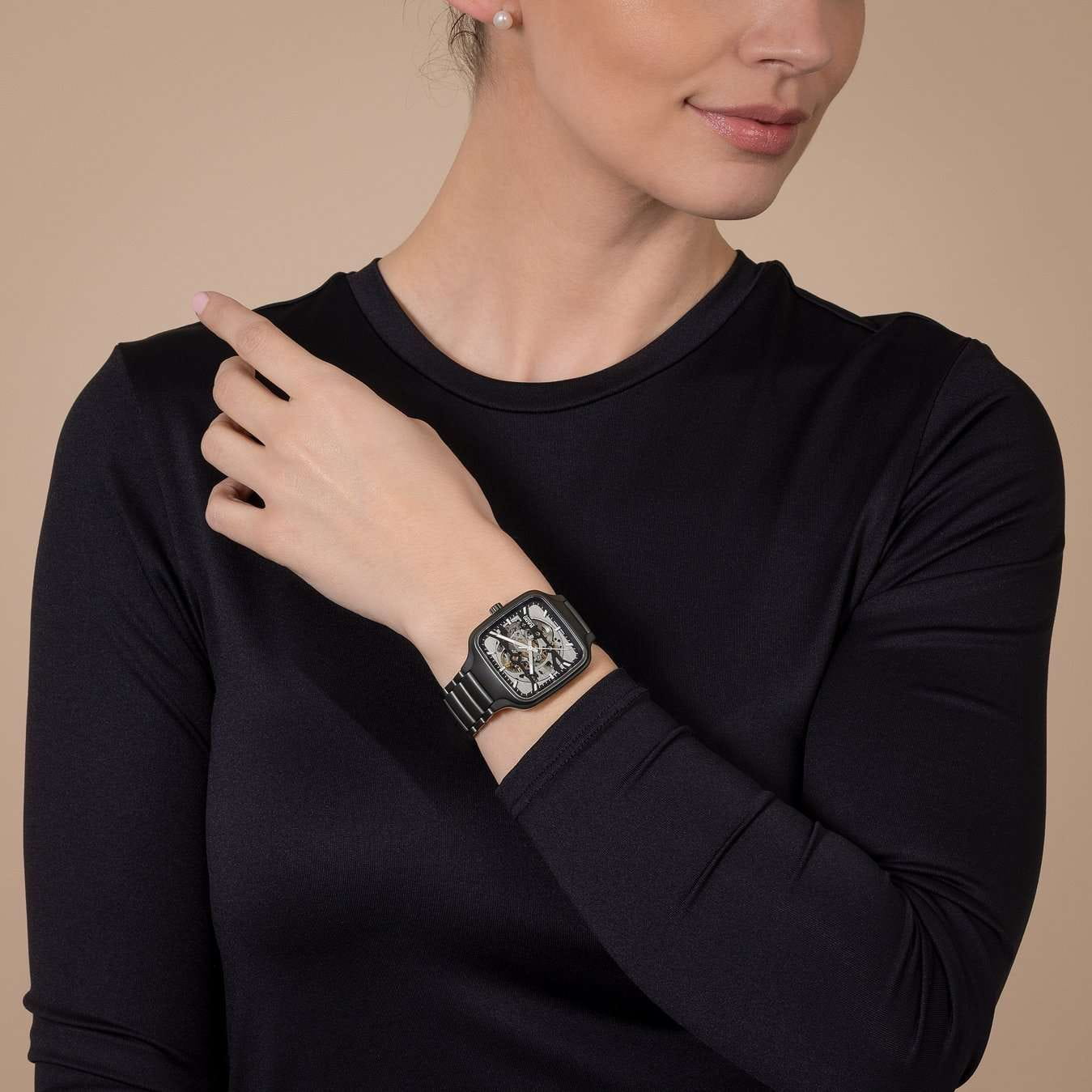 Rado Rado True Square Automatic Skeleton R27197152 женские часы черный циферблат на запястье