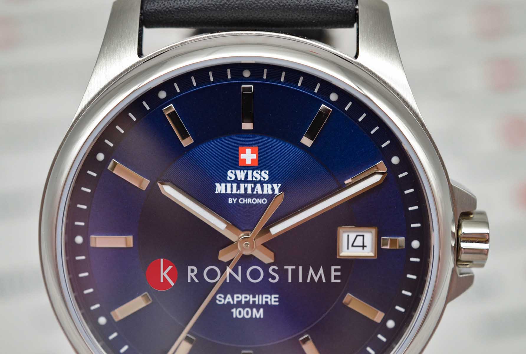 Swiss Military by Chrono Swiss Military by Chrono SM30200.12,  швейцария мужские часы на браслете кожаный боковой вид