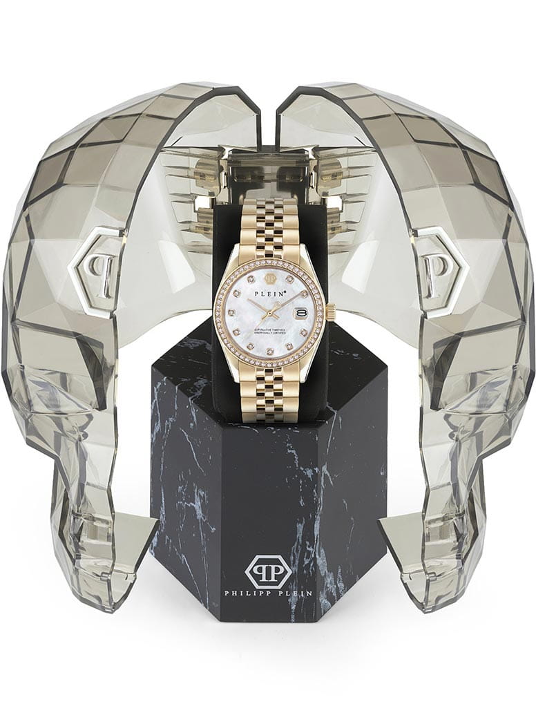 Philipp Plein Philipp Plein Date Superlative PWYAA0323 женские часы перламутровый циферблат на запястье