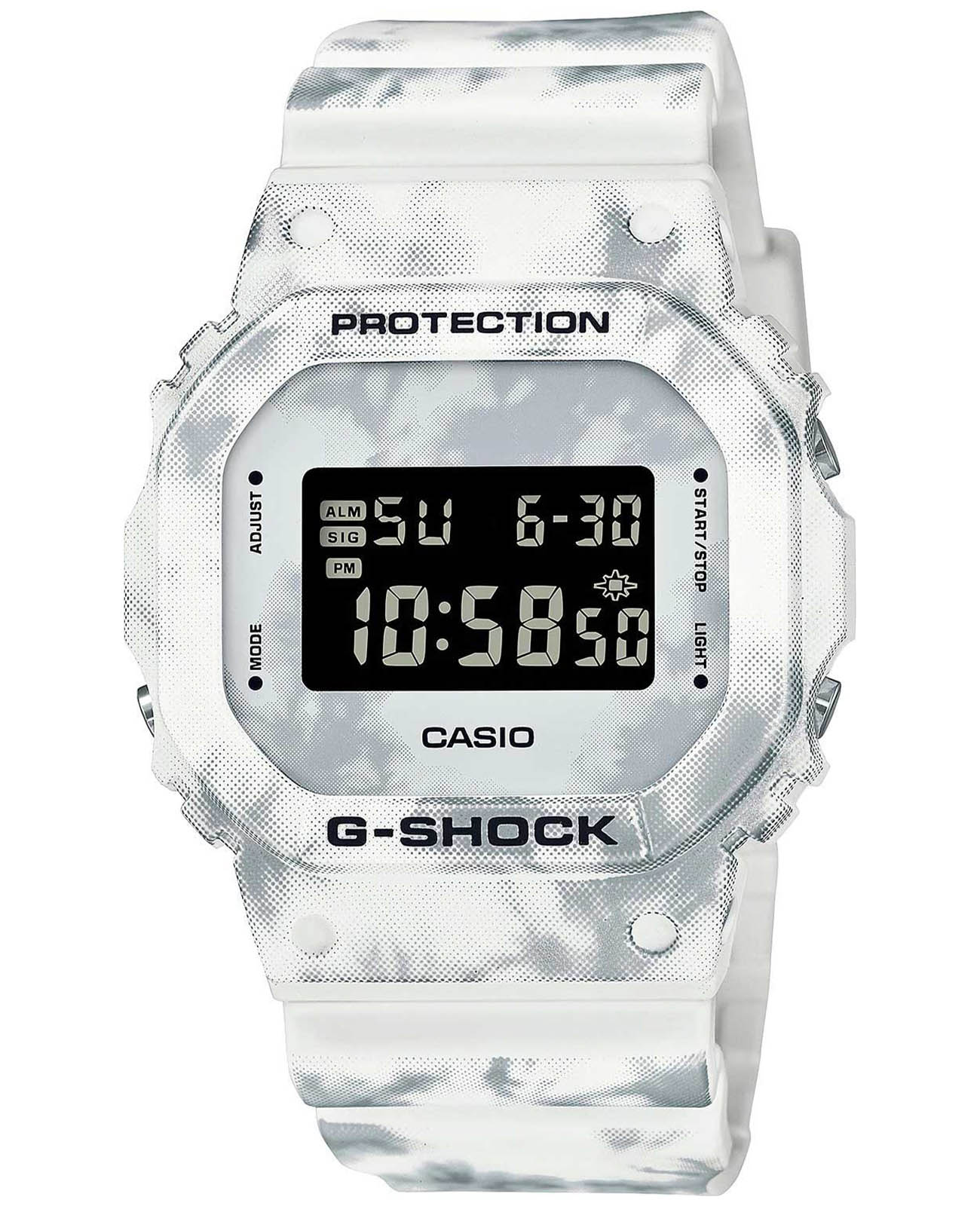 Casio Casio G-Shock DW-5600GC-7 DW-5600 DW-5600GC-7ER электронные мужские часы черный циферблат, браслет пластик — вид спереди
