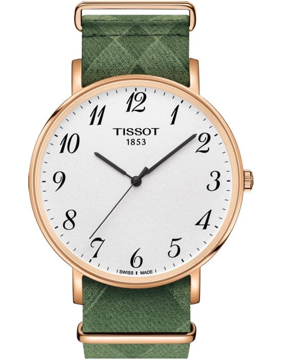 Tissot Tissot Everytime Large Nato T109.610.38.032.00 Everytime T1096103803200 кварцевые мужские часы белый циферблат, браслет тканевый — вид спереди