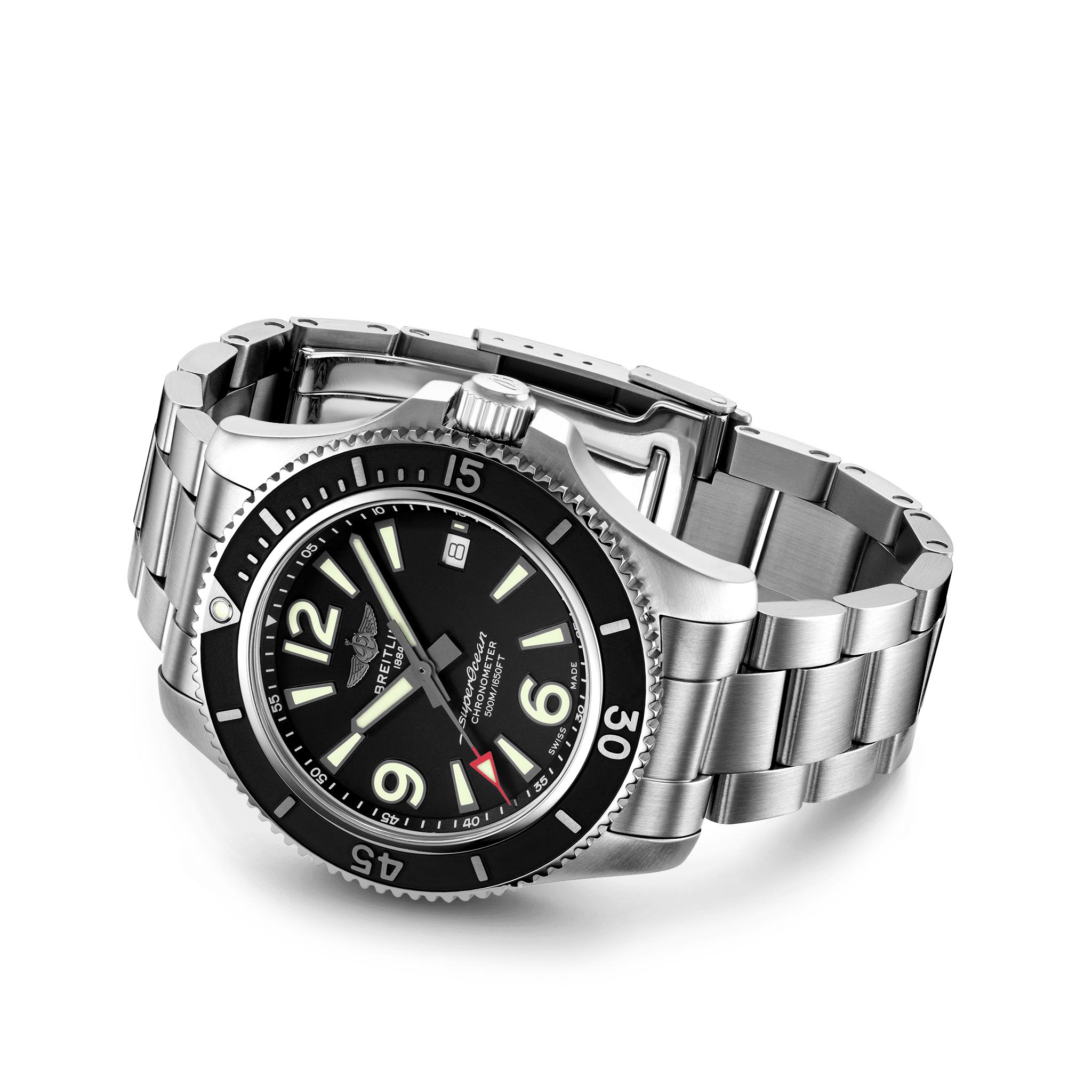 Breitling Breitling Superocean Automatic 42 A17366021B1A1, superocean швейцария мужские часы на браслете нержавеющая сталь боковой вид