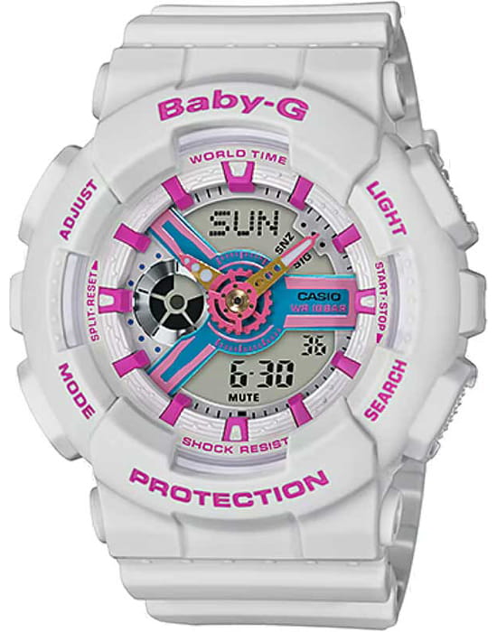 Casio Casio Baby-G BA-110NR-8A  BA-110NR-8A кварцевые женские часы  циферблат, браслет пластик — вид спереди