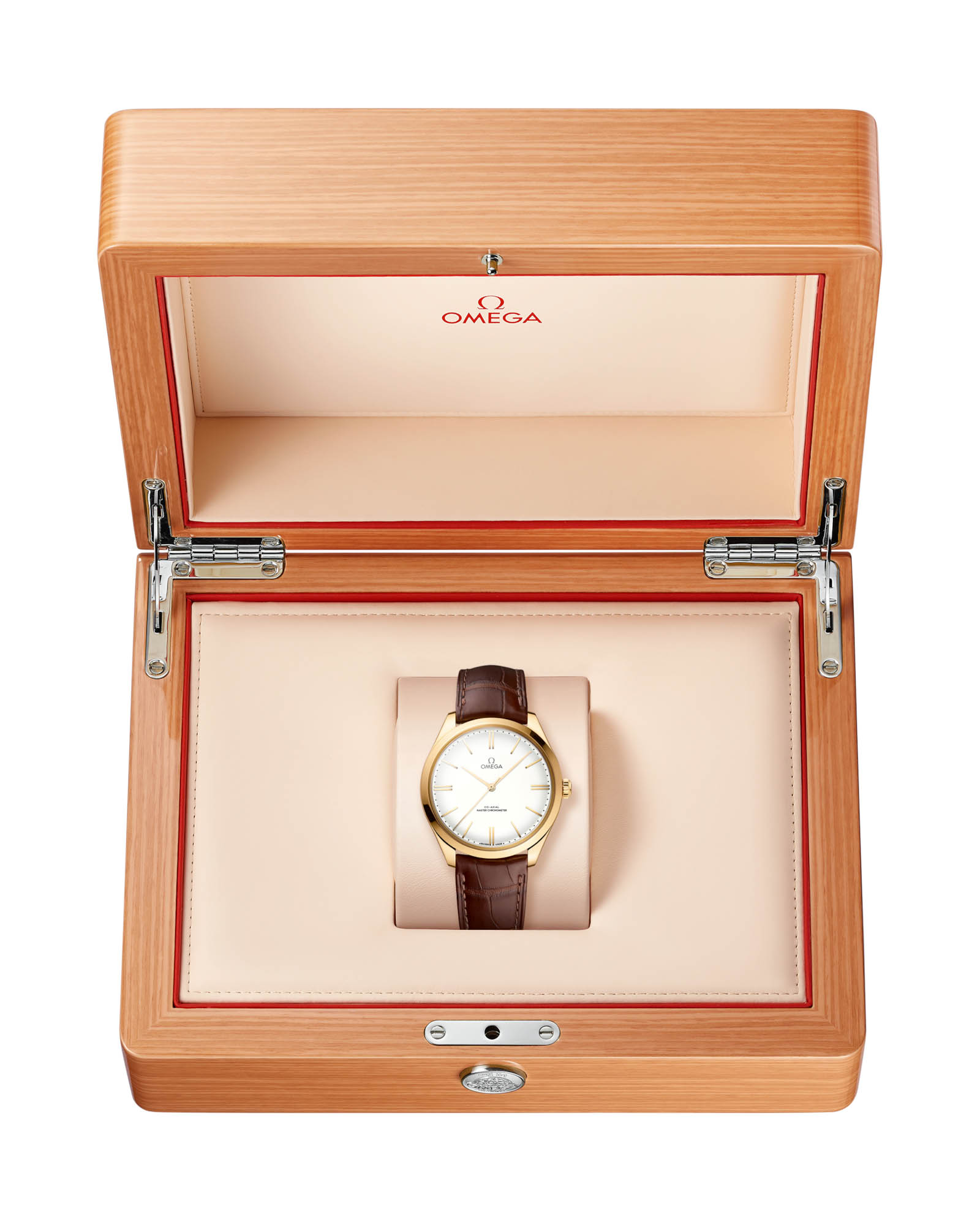 Omega Omega De Ville Tresor 435.53.40.21.09.001, de ville швейцария мужские часы на браслете кожаный боковой вид