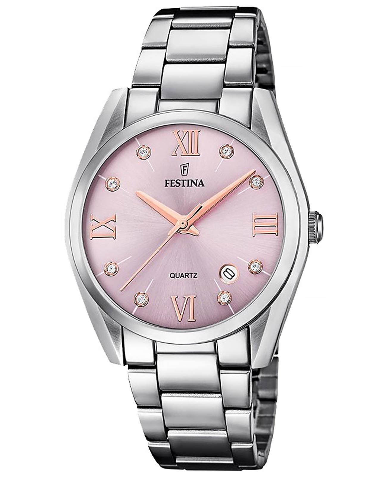 Festina Festina Boyfriend F16790/D  F16790/D кварцевые женские часы розовый циферблат, браслет нержавеющая сталь — вид спереди