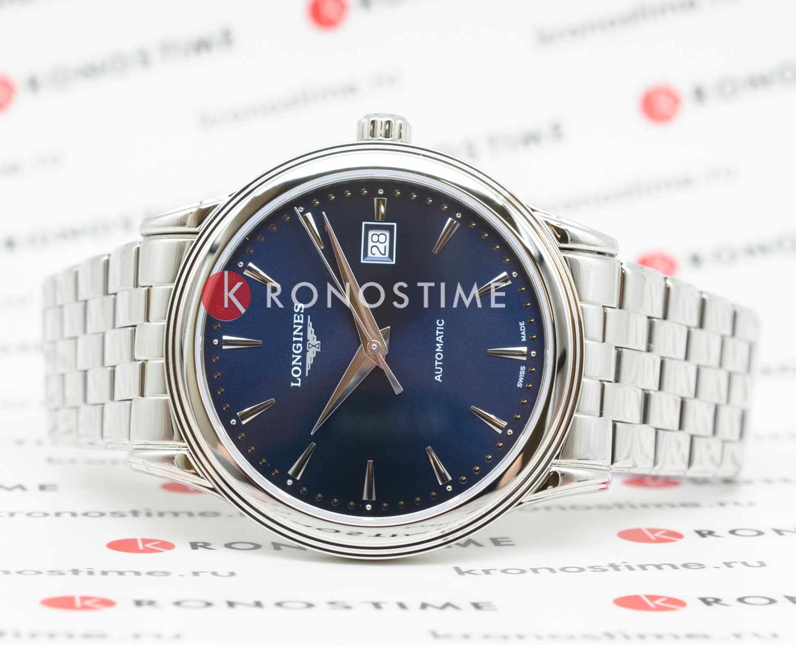 Longines Longines Flagship L4.984.4.98.6 , наручные мужские часы фото под углом