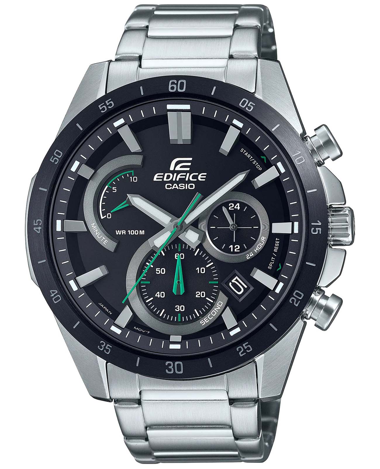 Casio Casio Edifice EFR-573DB-1AVUDF (EFR-573DB-1A) EFR EFR-573DB-1A кварцевые мужские часы черный циферблат, браслет нержавеющая сталь — вид спереди
