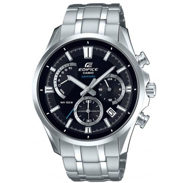 Casio Casio Edifice EFB-550D-1A  EFB-550D-1A кварцевые мужские часы черный циферблат, браслет  — вид спереди