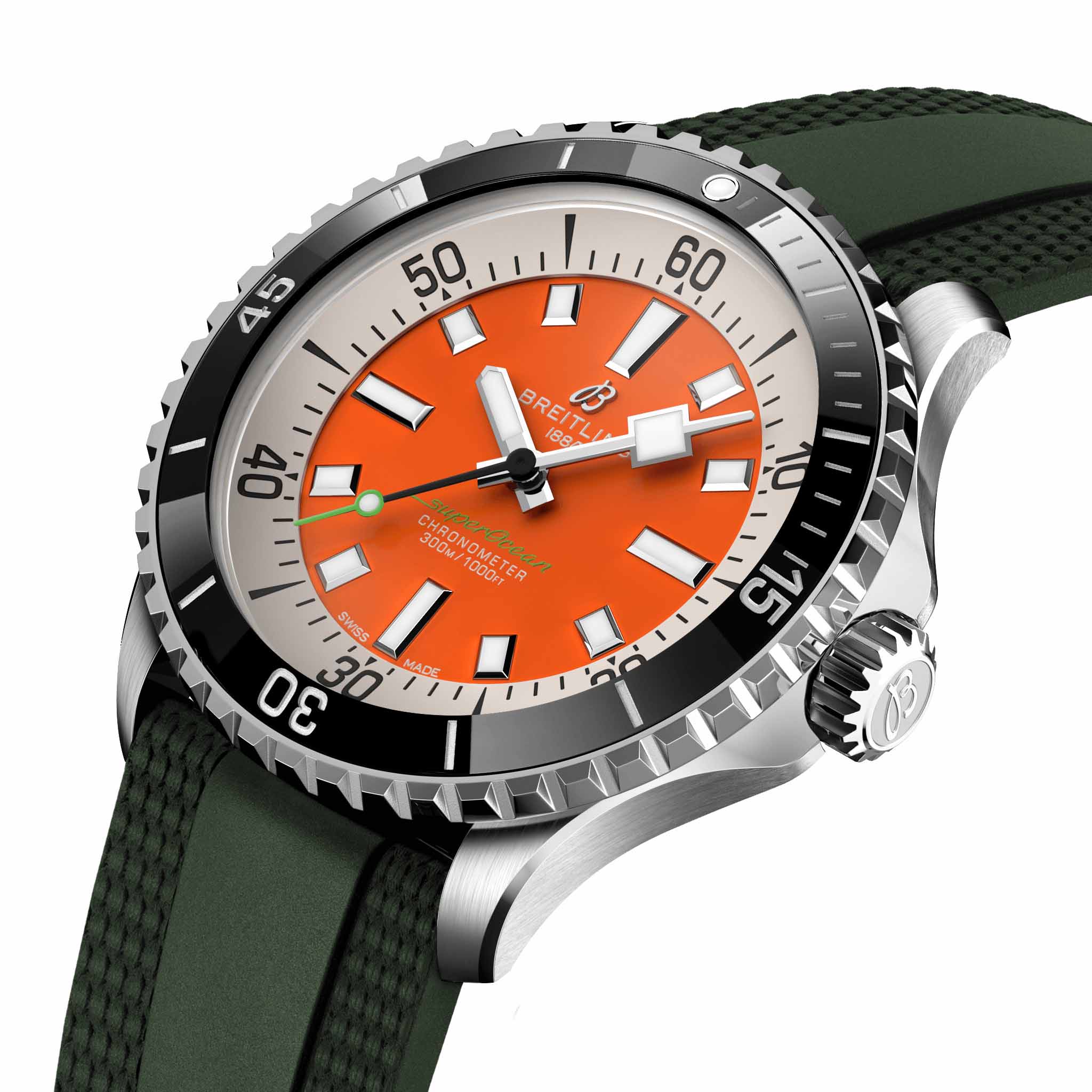 Breitling Breitling Superocean Automatic 42 Kelly Slater A173751A1O1S1 механические мужские часы часы крупный план оранжевый циферблата