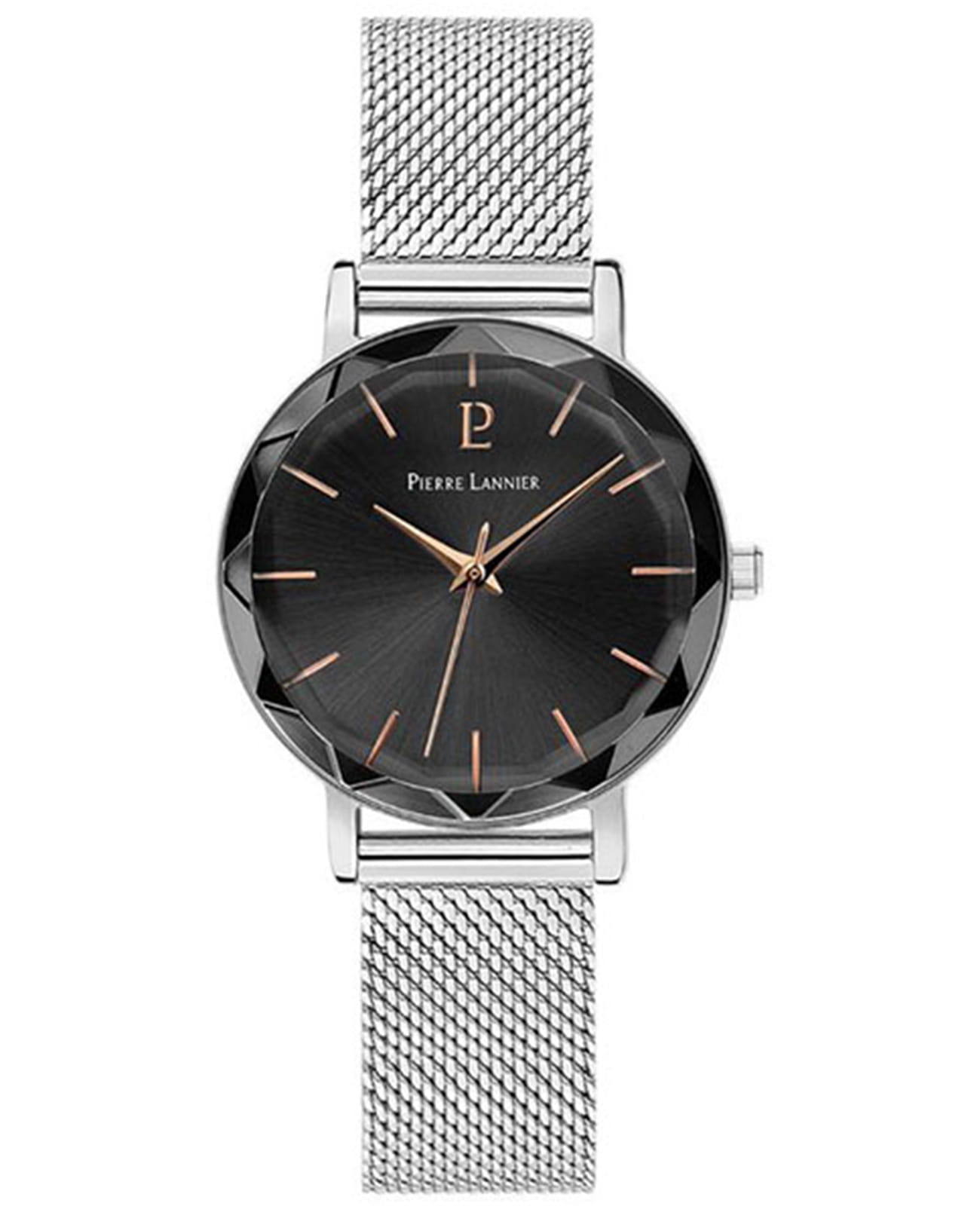Pierre Lannier Pierre Lannier Multiples 009M688  009M688 кварцевые женские часы черный циферблат, браслет нержавеющая сталь — вид спереди