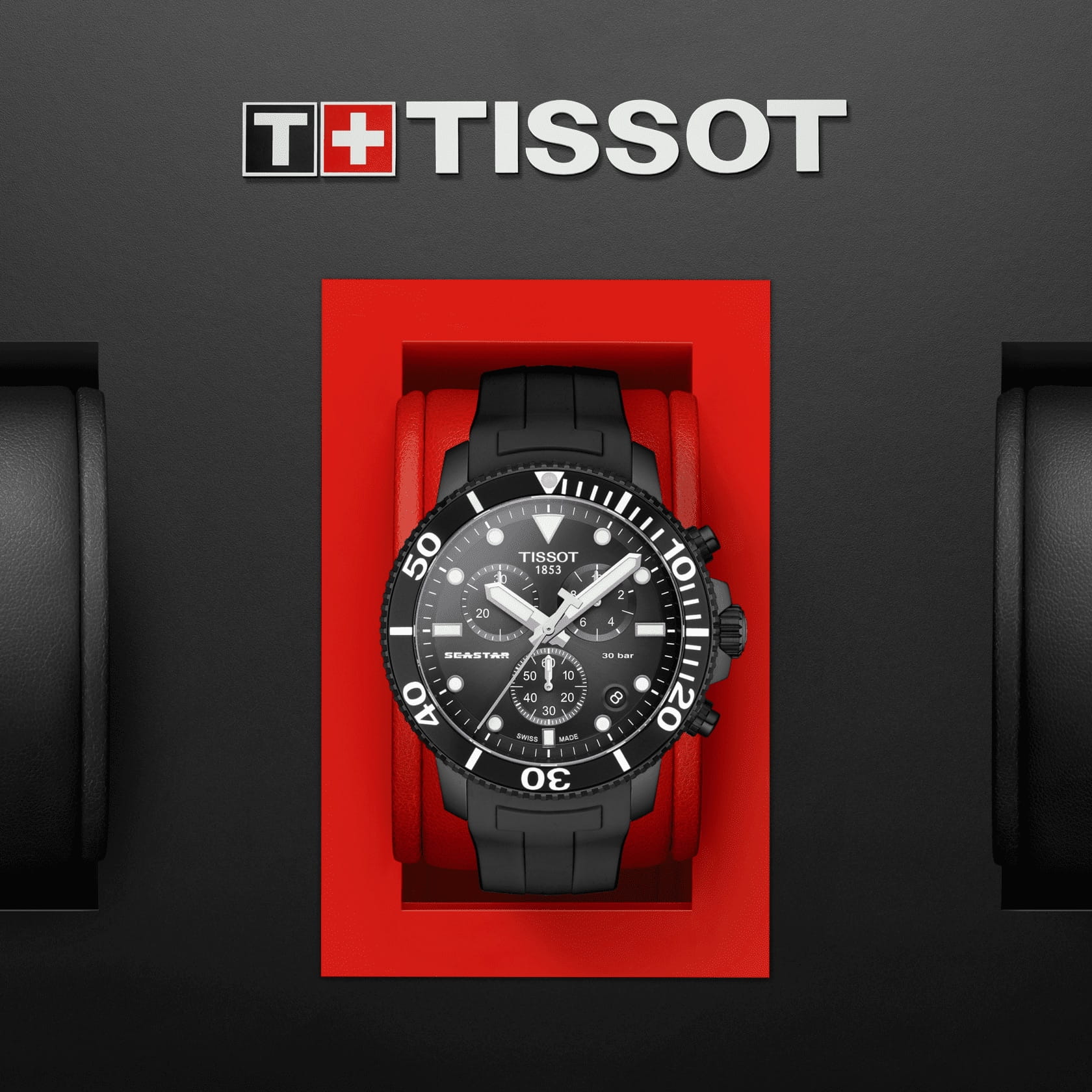 Tissot Tissot Seastar 1000 Chronograph T120.417.37.051.02, t-sport швейцария мужские часы на браслете каучук боковой вид