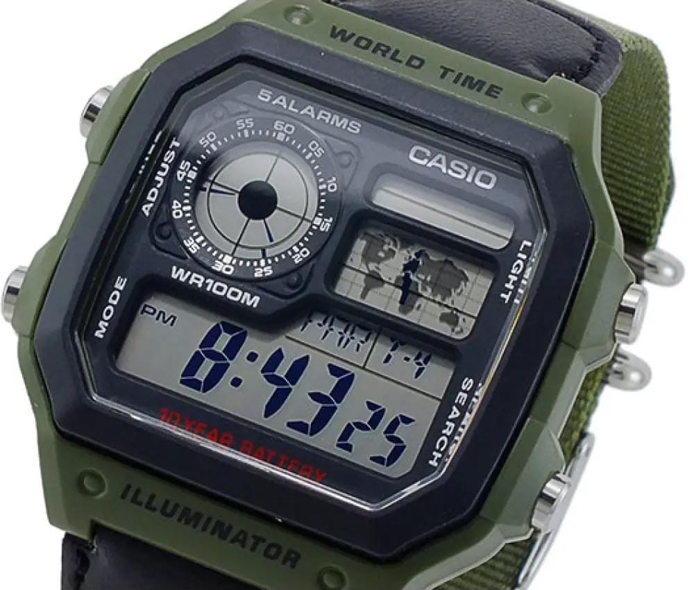 Casio Casio Collection AE-1200WHB-3BVDF (AE-1200WHB-3B) , наручные мужские часы фото под углом
