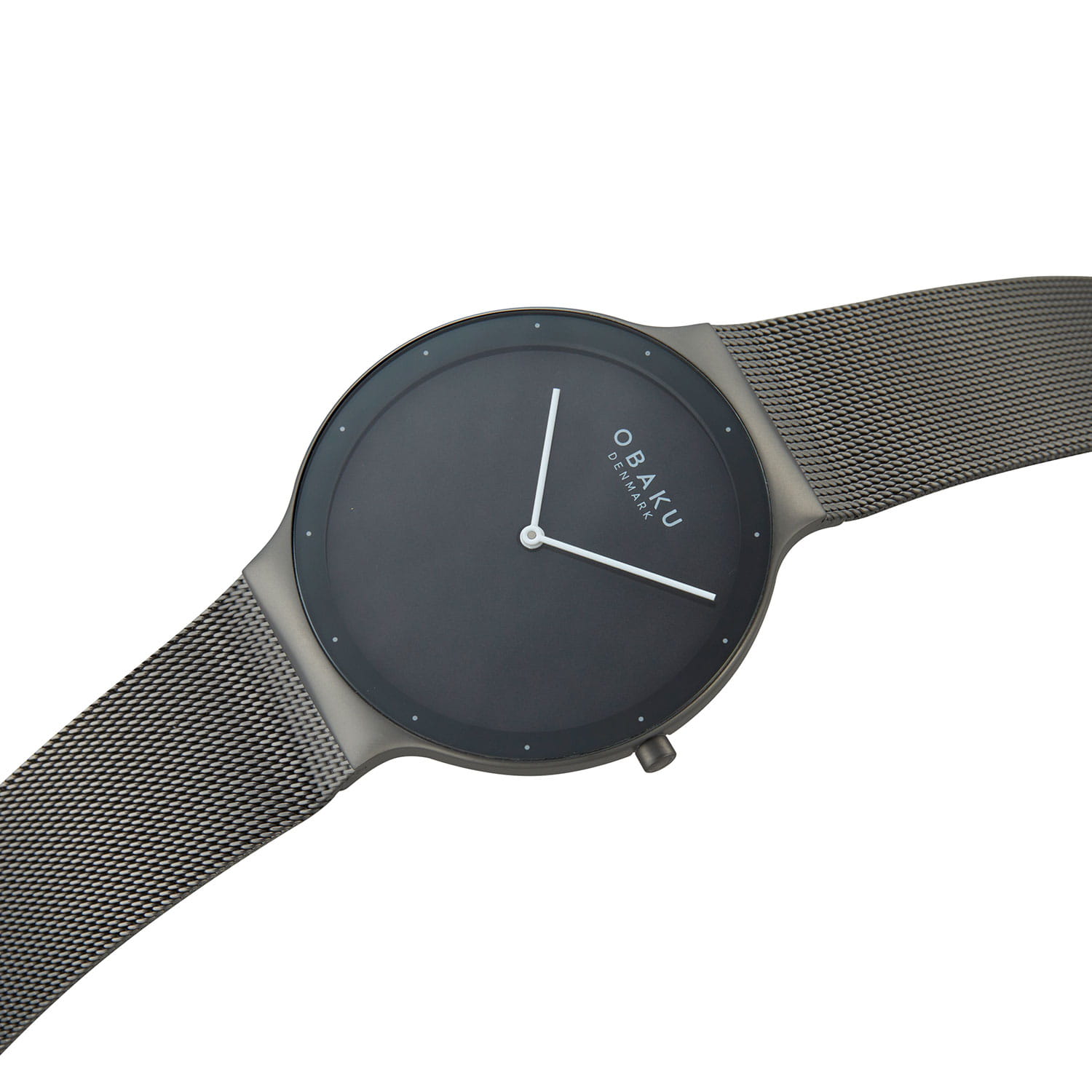 Obaku Obaku Ultra Slim V307GXUUMU,  дания мужские часы на браслете нержавеющая сталь с ip-покрытием боковой вид