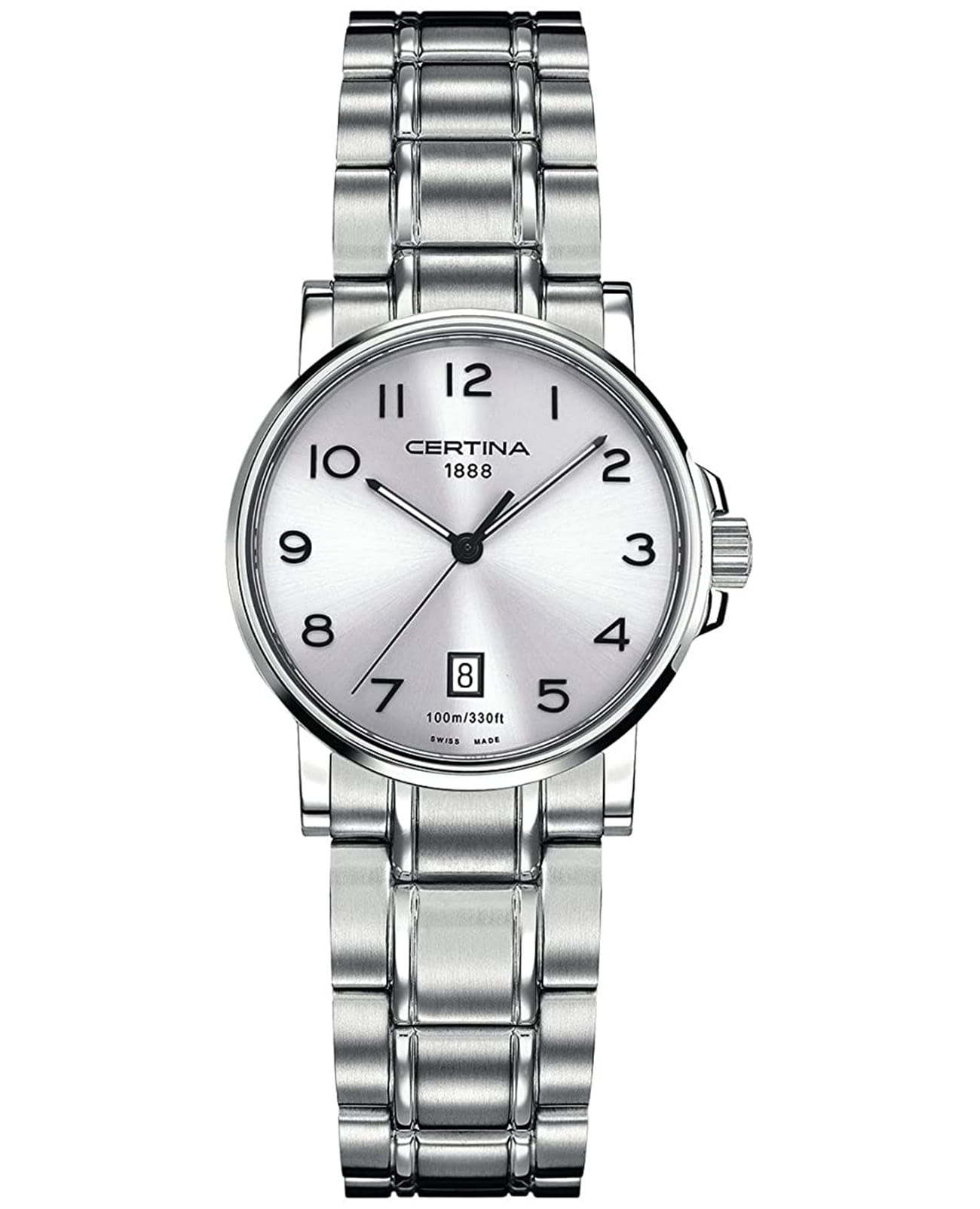 Certina Certina DS Caimano C017.210.11.032.00 DS Caimano C0172101103200 кварцевые женские часы серебристый циферблат, браслет нержавеющая сталь — вид спереди