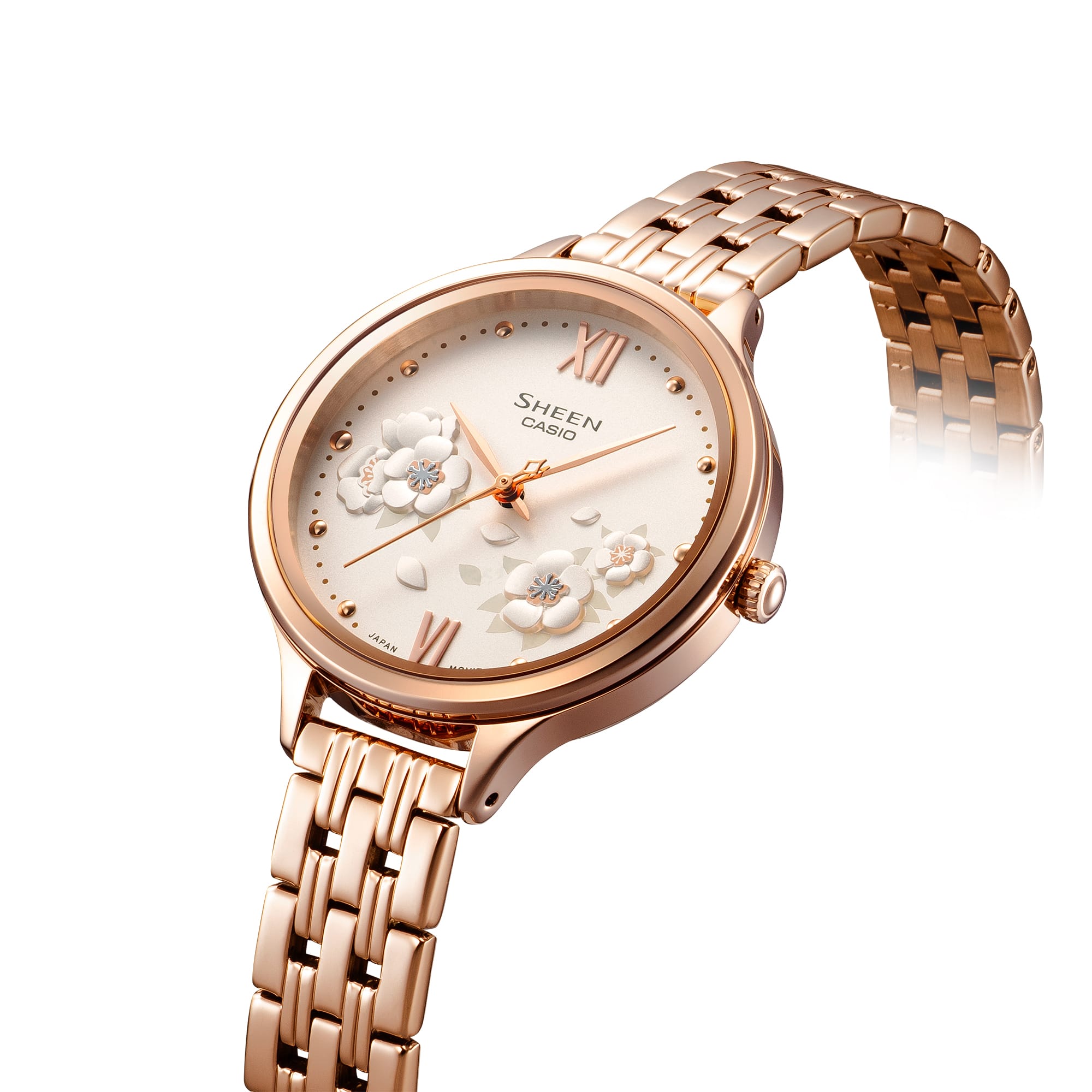 Casio Casio Sheen SHE-4551PG-7AUDF, sheen япония женские часы на браслете сталь с ip покрытием боковой вид