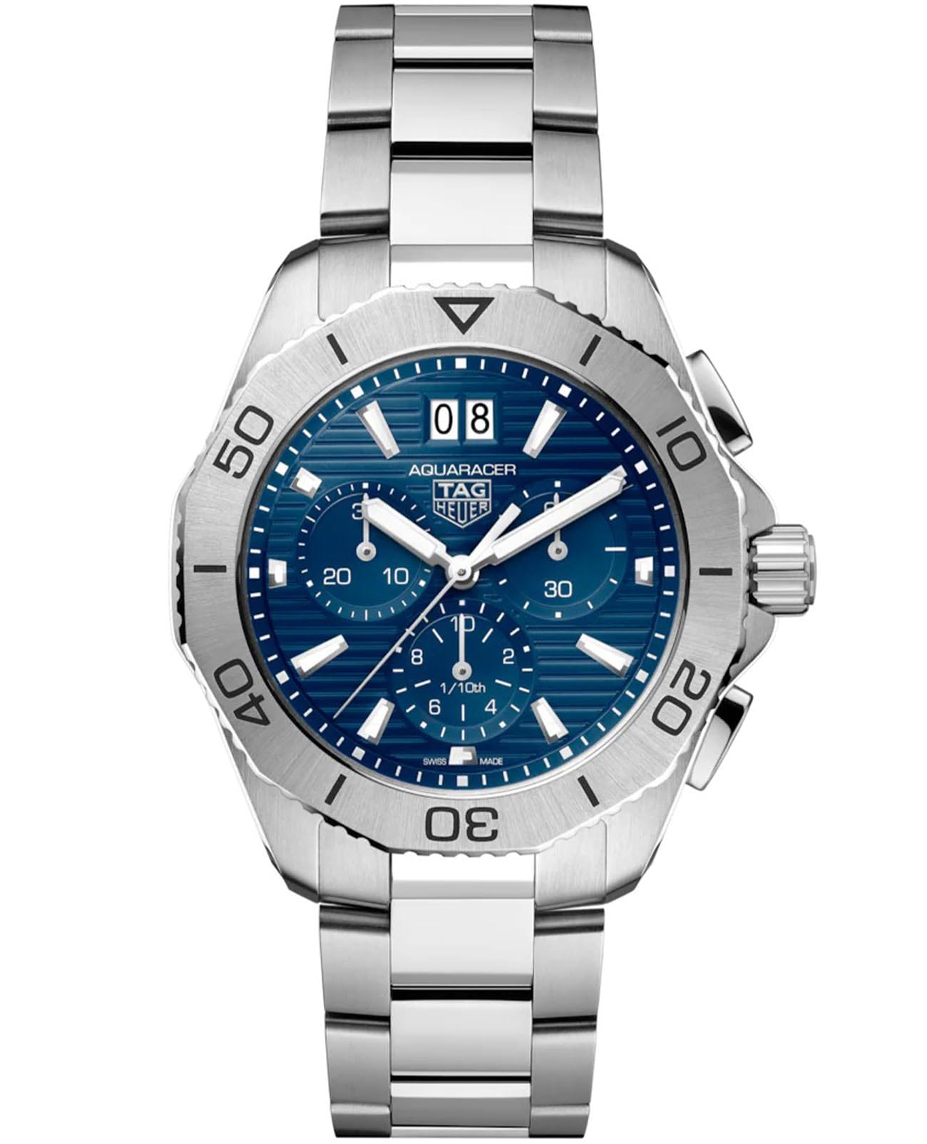 TAG Heuer TAG Heuer Aquaracer Professional Chronograph CBP1113.BA0627  CBP1113.BA0627 кварцевые мужские часы синий циферблат, браслет нержавеющая сталь — вид спереди