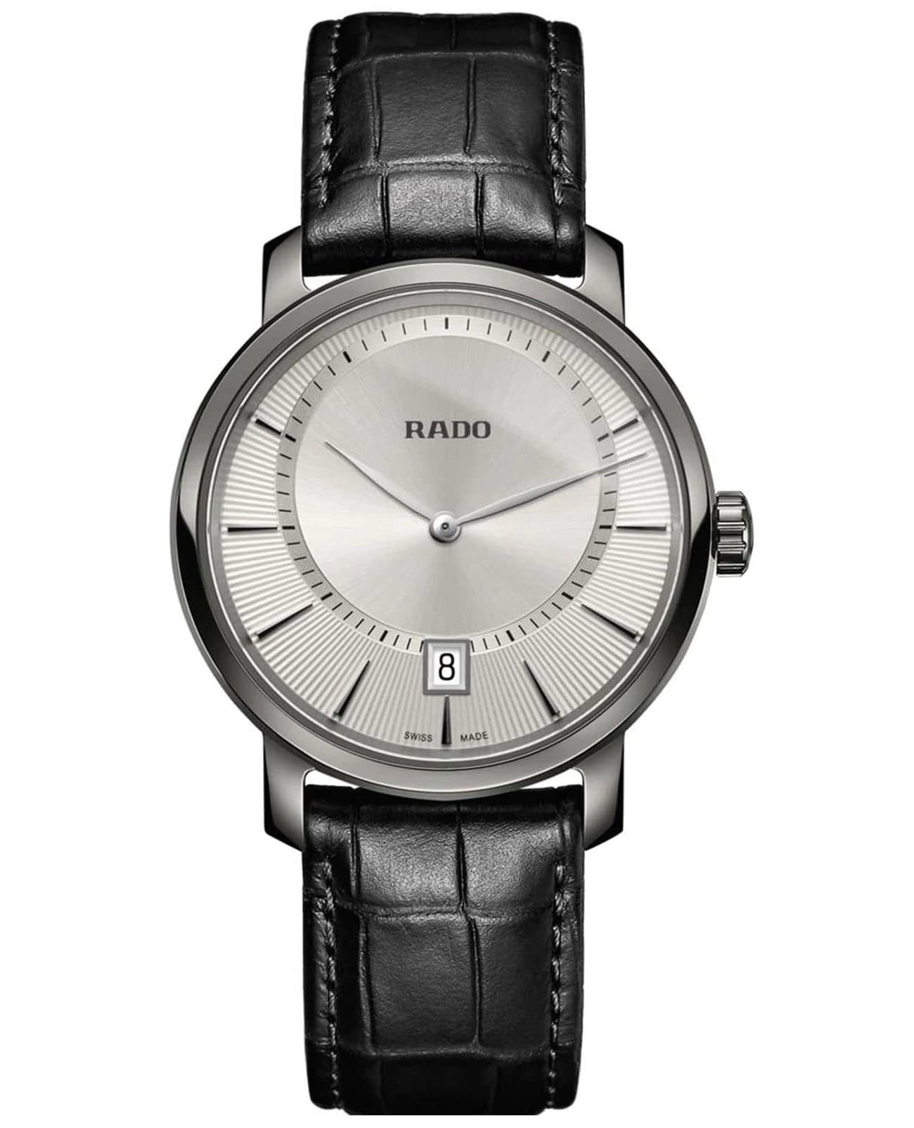 Rado Rado Diamaster Сollection Automatic R14135106  R14135106 кварцевые мужские часы черный циферблат, браслет кожаный — вид спереди