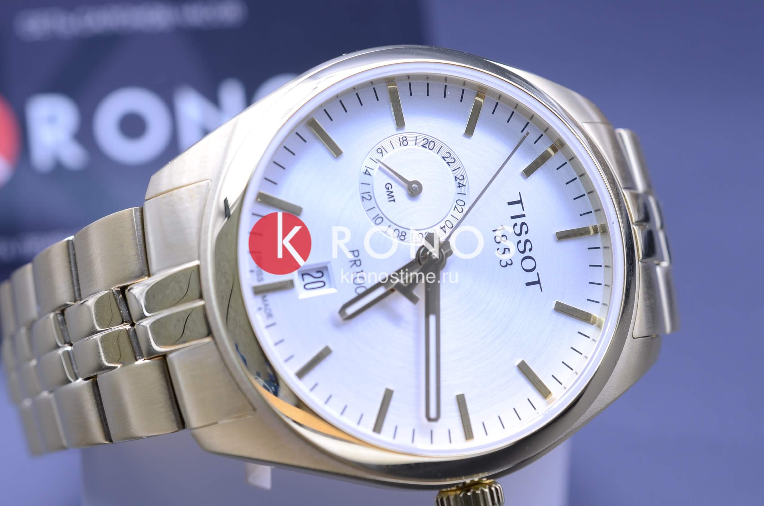 Оригинальные часы Tissot Tissot PR 100 Dual Time T101.452.33.031.00 кварцевые калибр механизма eta f06.811 общий вид