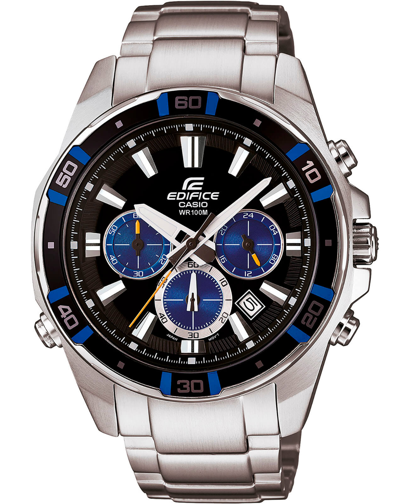 Casio Casio Edifice EFR-534D-1A2 EFR EFR-534D-1A2 кварцевые мужские часы черный циферблат, браслет нержавеющая сталь — вид спереди