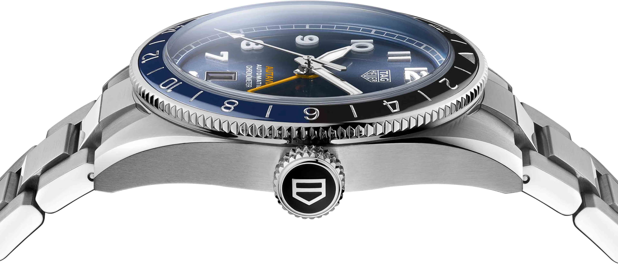 TAG Heuer TAG Heuer Autavia WBE511A.BA0650 механические мужские часы часы крупный план синий циферблата