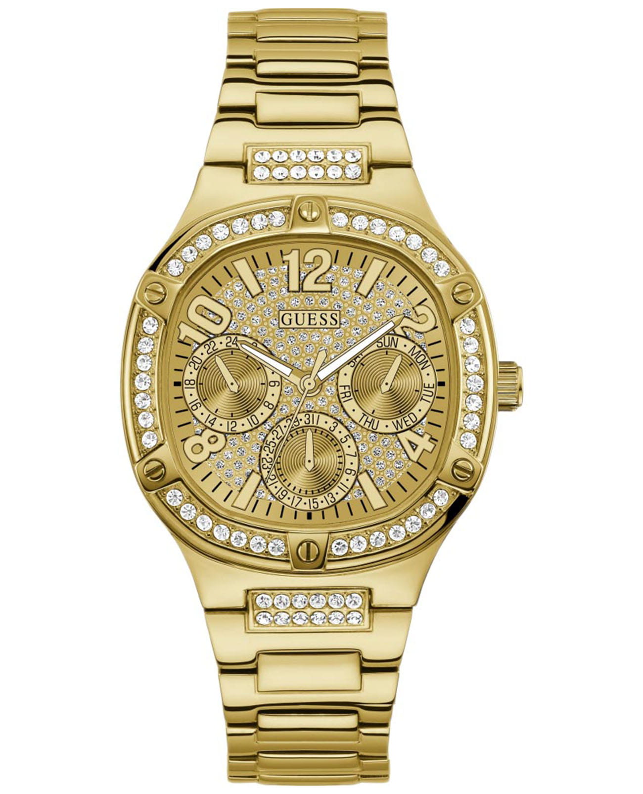 Guess Guess Dress Steel GW0558L2  GW0558L2 кварцевые женские часы золотой циферблат, браслет сталь с ip покрытием — вид спереди