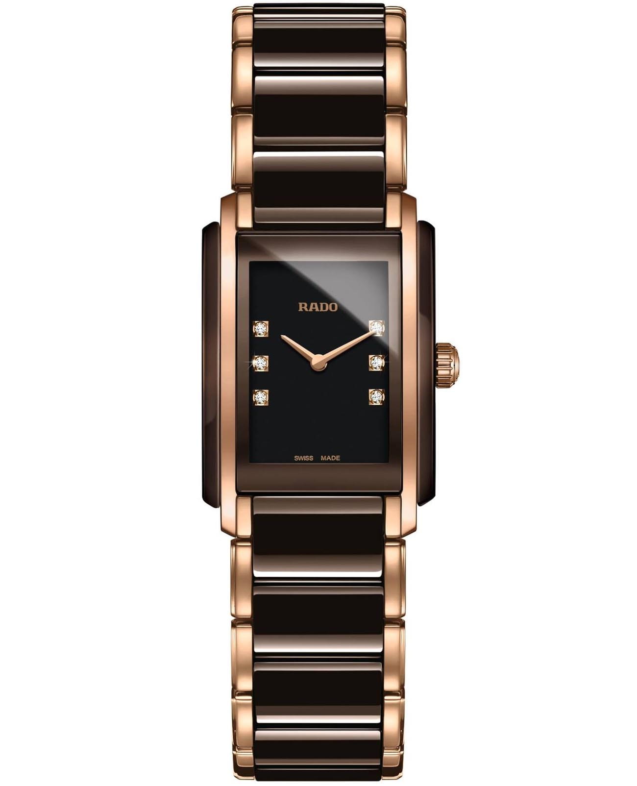 Rado Rado Integral R20199722  R20199722 кварцевые женские часы  циферблат, браслет нержавеющая сталь с pvd-покрытием — вид спереди