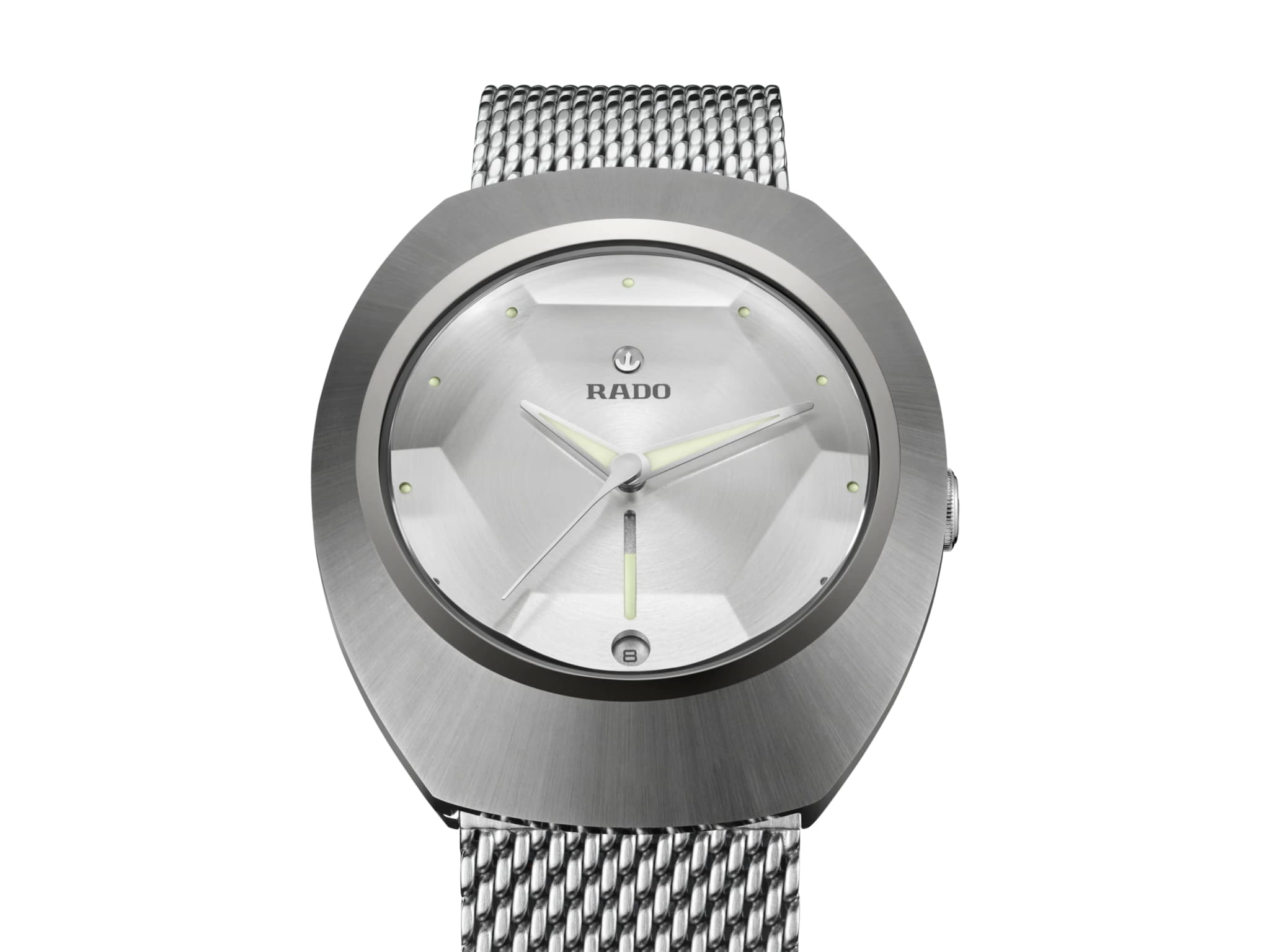 Rado Rado The Original DiaStar R12163118 кварцевые мужские часы часы крупный план серебристый циферблата
