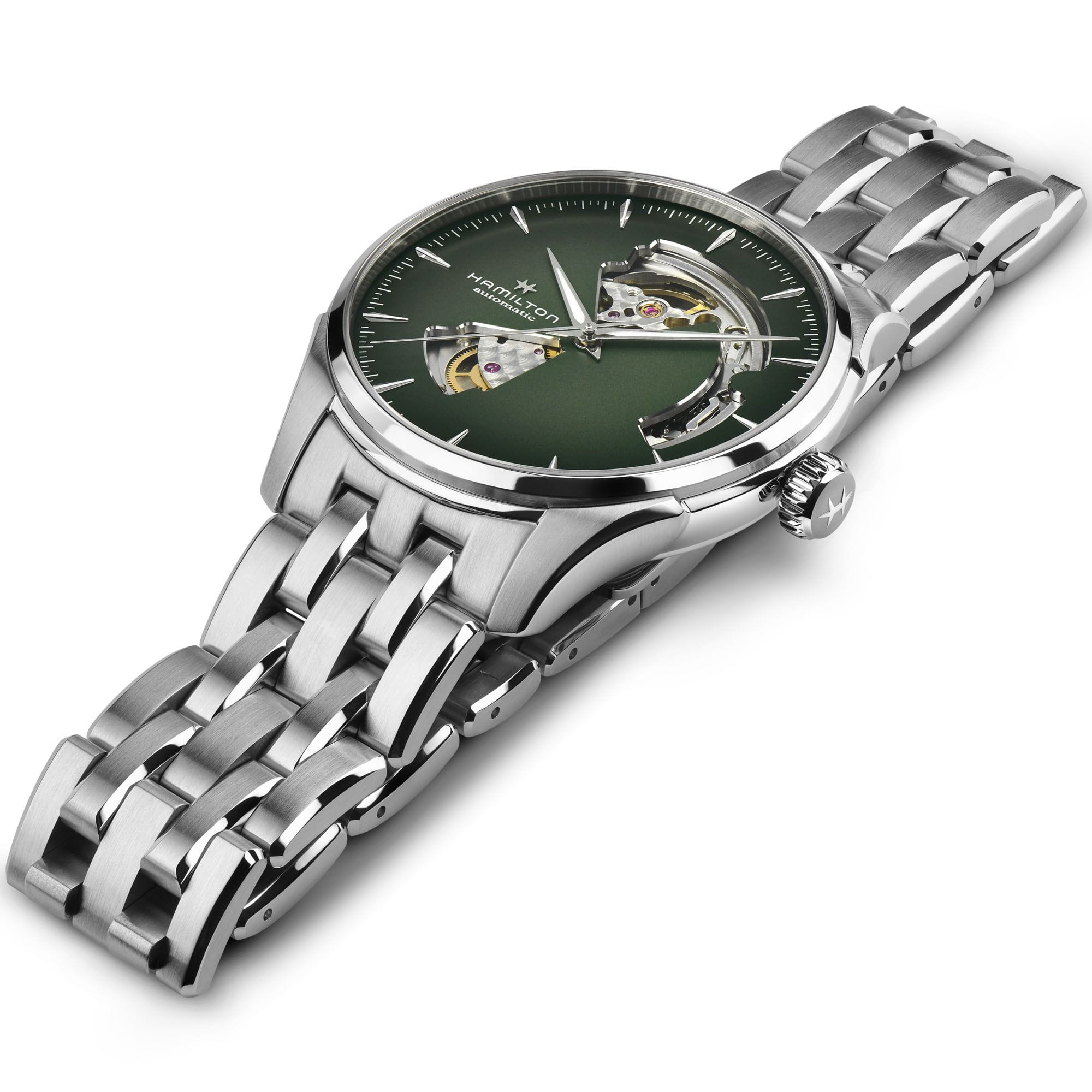 Оригинальные часы Hamilton Hamilton Jazzmaster Open Heart Auto H32675160 механические калибр механизма h-10 общий вид