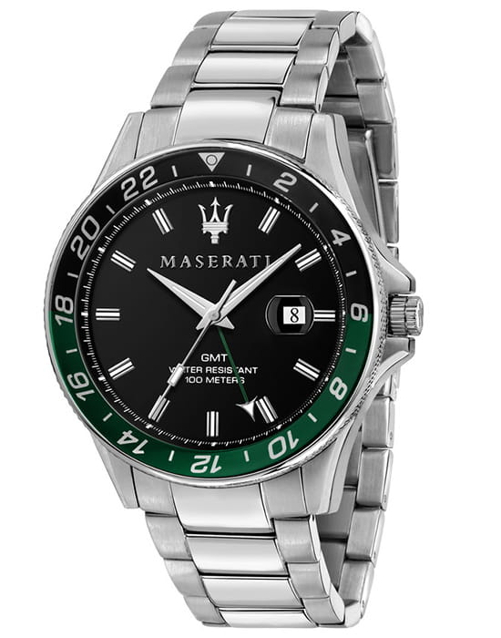 Maserati Maserati SFIDA R8853140005  R8853140005 кварцевые мужские часы черный циферблат, браслет нержавеющая сталь — вид спереди