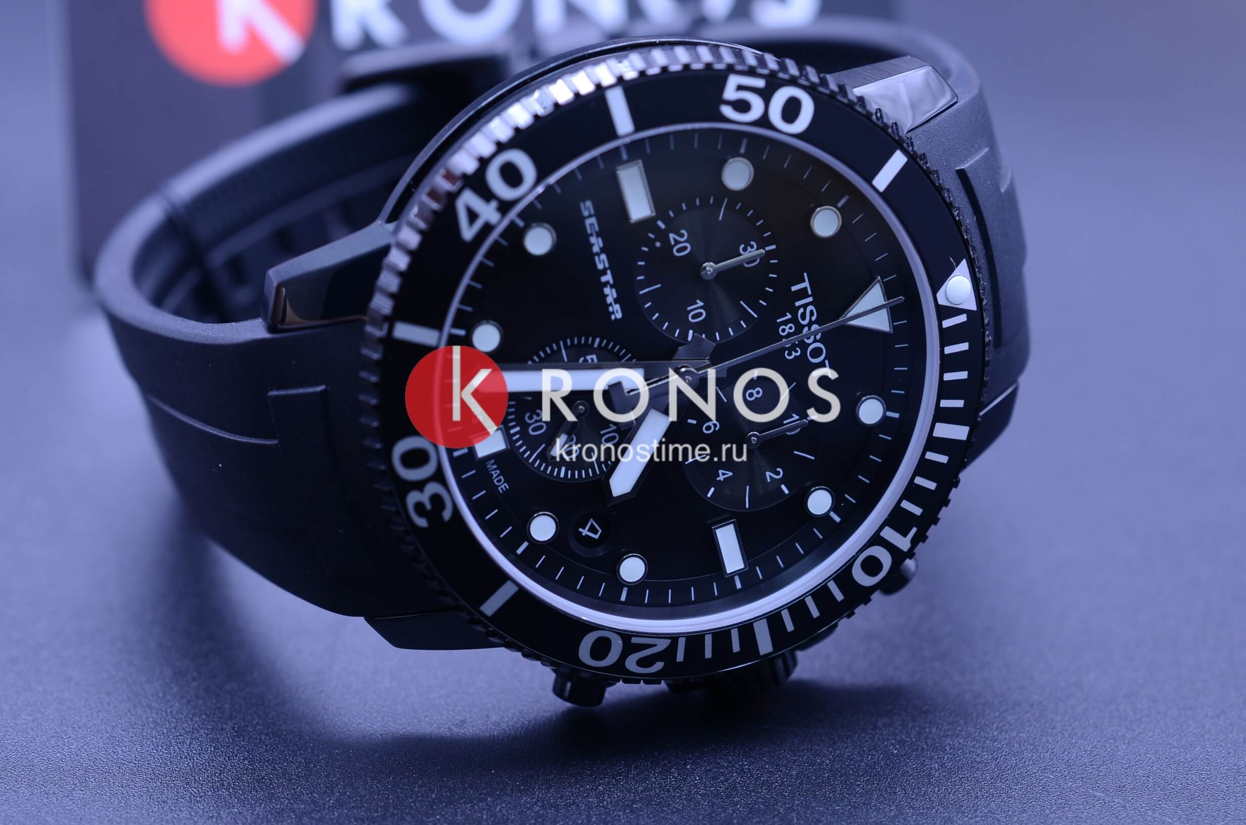 Оригинальные часы Tissot Tissot Seastar 1000 Chronograph T120.417.37.051.02 кварцевые калибр механизма eta g10.212 общий вид