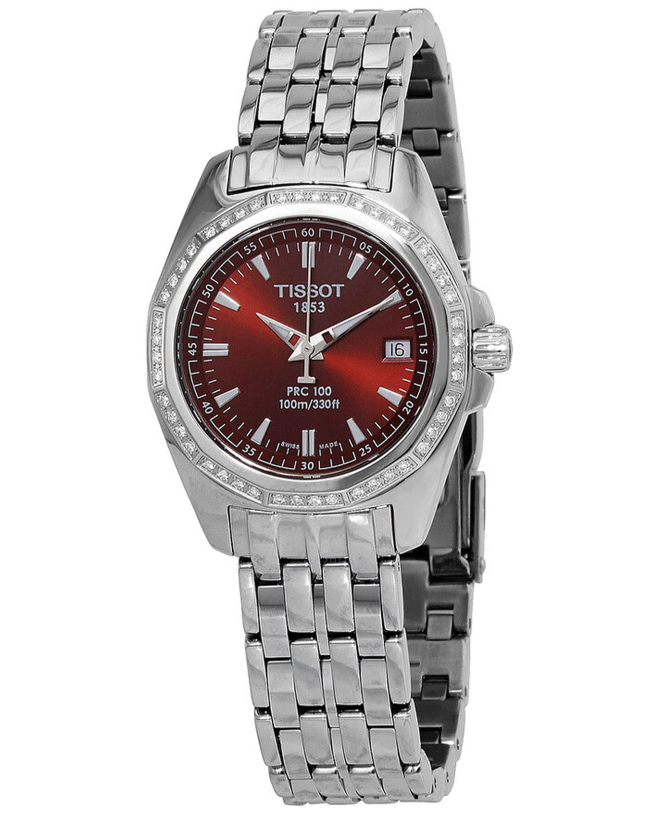 Tissot Tissot T008 22 T-Sport PRC 100 T22.1.181.81  T22118181 кварцевые женские часы  циферблат, браслет нержавеющая сталь — вид спереди