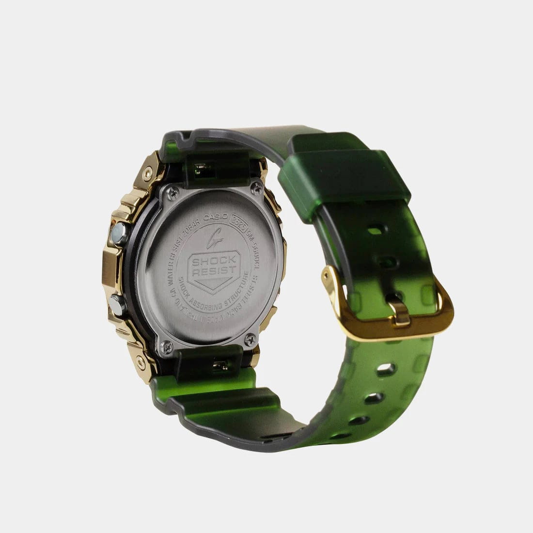Casio Casio G-Shock GM-5600CL-3DR (GM-5600CL-3) электронные мужские часы часы крупный план зеленый циферблата