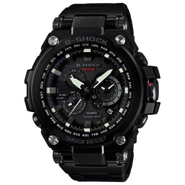 Casio Casio G-Shock Premium MTG-S1000BD-1AER MTG MTG-S1000BD-1AER электронные мужские часы черный циферблат, браслет сталь с ip покрытием — вид спереди
