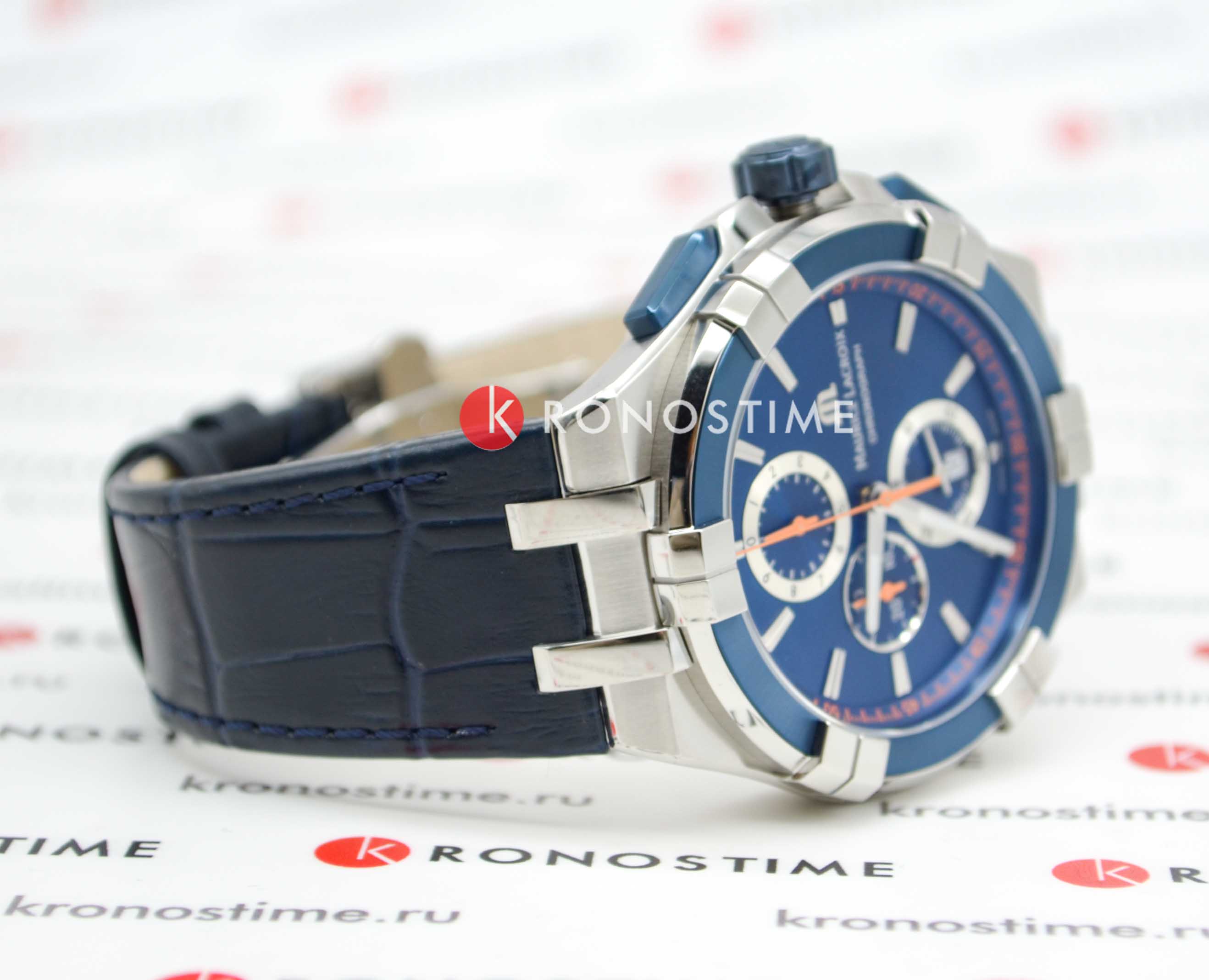 Maurice Lacroix Maurice Lacroix Aikon Chronograph AI1018-SS001-432-4 мужские часы синий циферблат на запястье