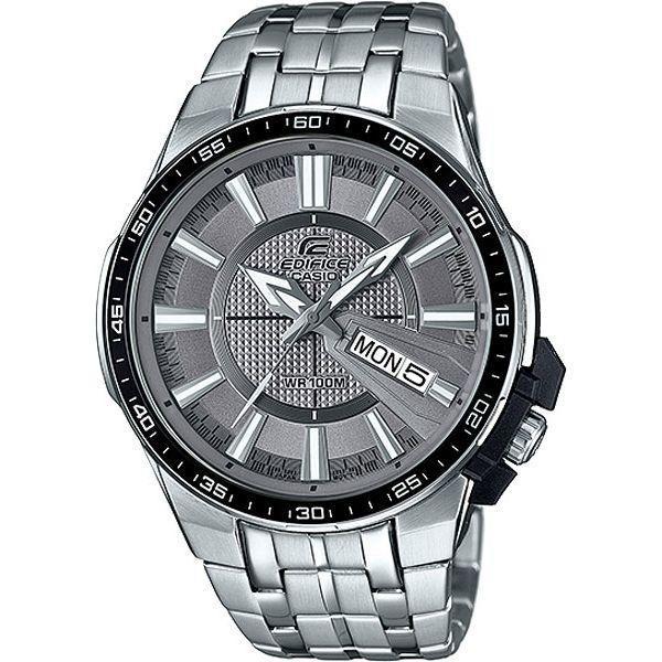 Casio Casio Edifice EFR-106D-8A EFR EFR-106D-8A кварцевые мужские часы серый циферблат, браслет 18-каратное желтое золото — вид спереди