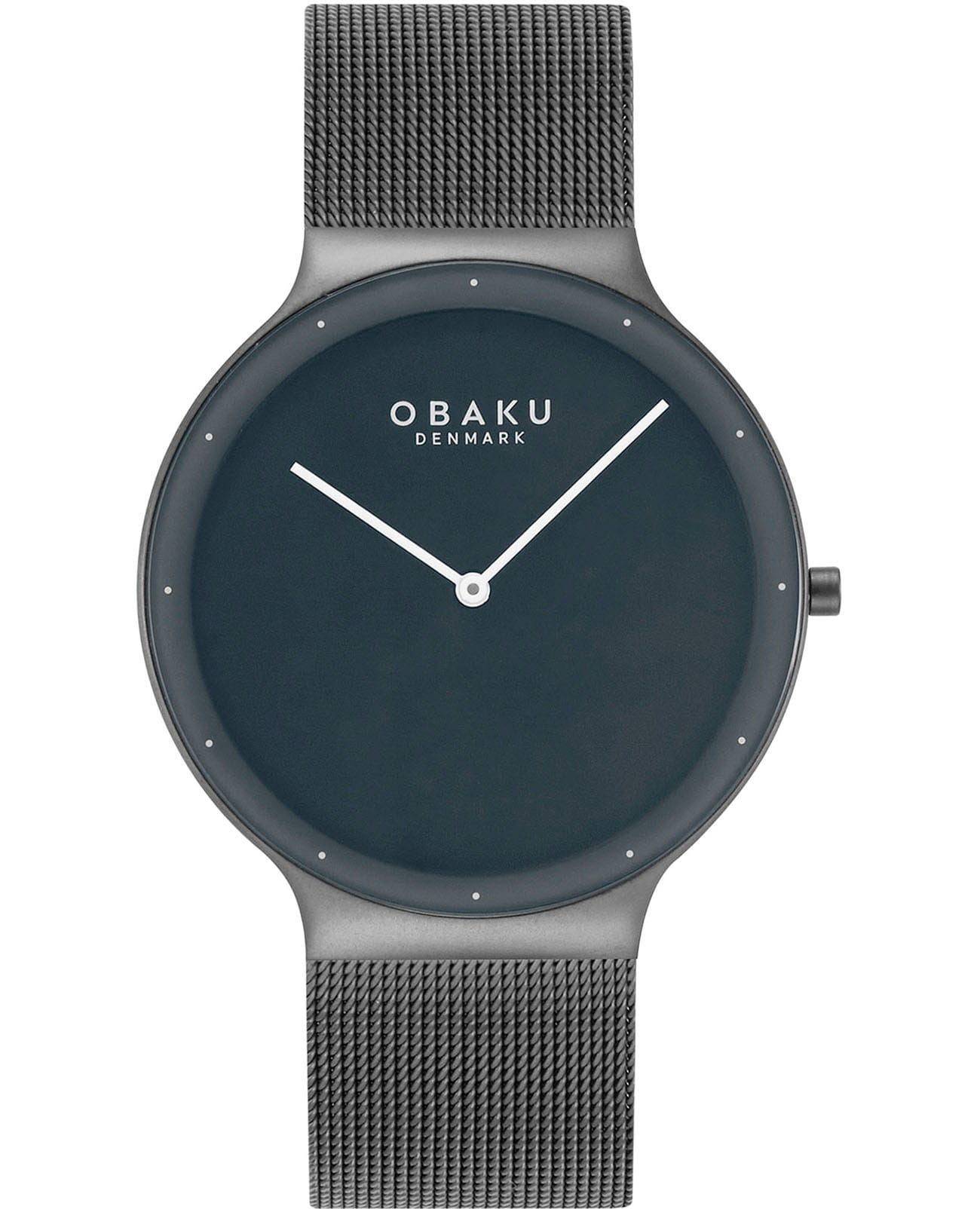 Obaku Obaku Ultra Slim V307GXUUMU  V307GXUUMU кварцевые мужские часы черный циферблат, браслет нержавеющая сталь с ip-покрытием — вид спереди
