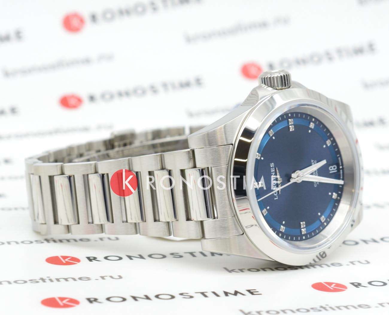 Longines Longines Conquest L3.430.4.97.6 женские часы синий циферблат на запястье