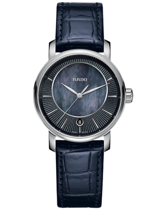 Rado Rado Diamaster Сollection Automatic R14089915  R14089915 кварцевые мужские часы черный циферблат, браслет кожаный — вид спереди