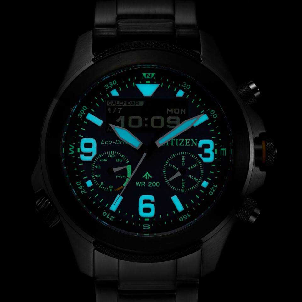 Citizen Citizen Promaster JV1006-51L, promaster япония мужские часы на браслете нержавеющая сталь боковой вид