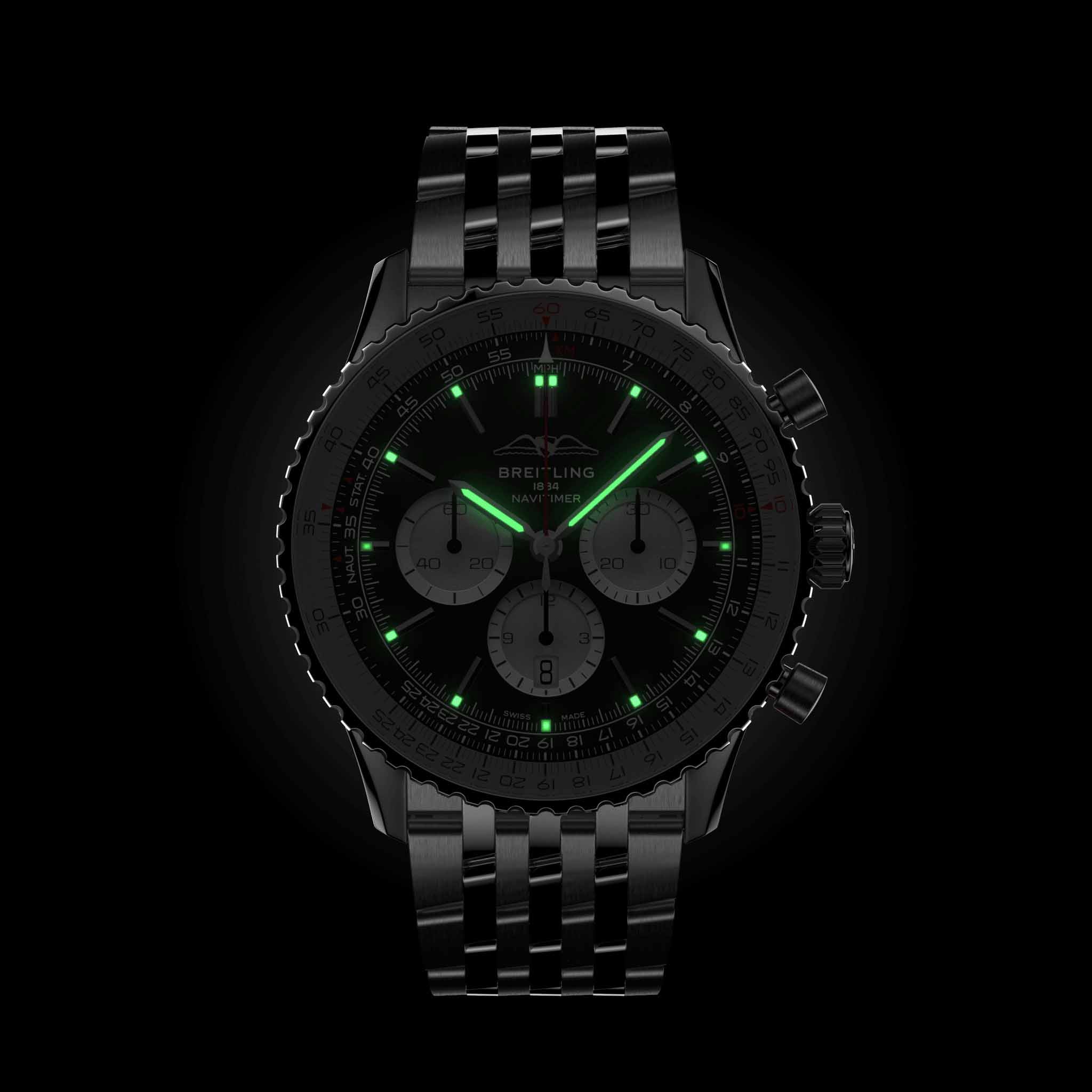 Оригинальные часы Breitling Breitling Navitimer B01 Chronograph 46 AB0137211B1A1 механические калибр механизма мануфактурный механизм breitling caliber b01 общий вид