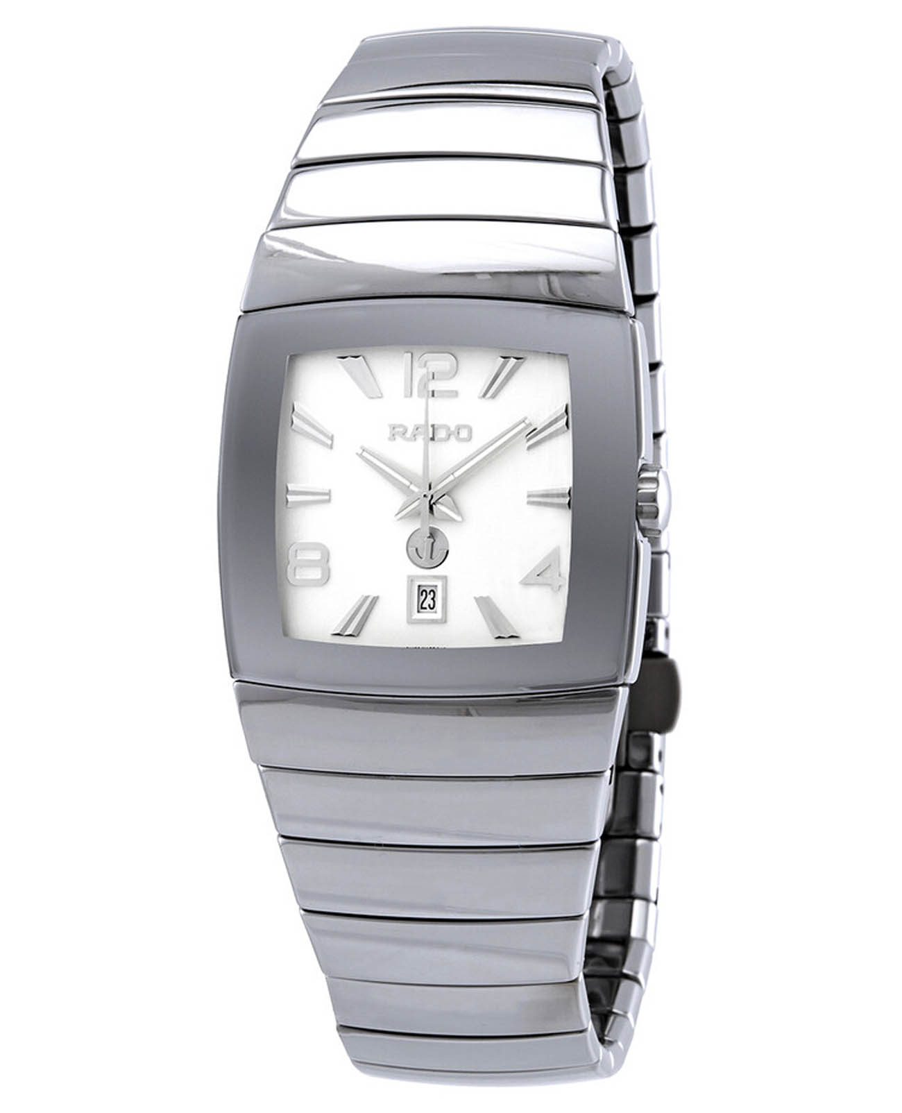 Rado Rado Sintra R13690102  R13690102 кварцевые мужские часы белый циферблат, браслет ceramos™ — вид спереди