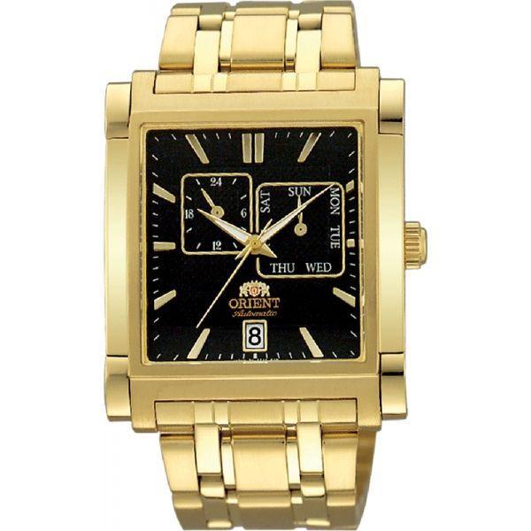 Orient Orient ETAC001B (FETAC001B)  FETAC001B механические мужские часы черный циферблат, браслет нержавеющая сталь — вид спереди