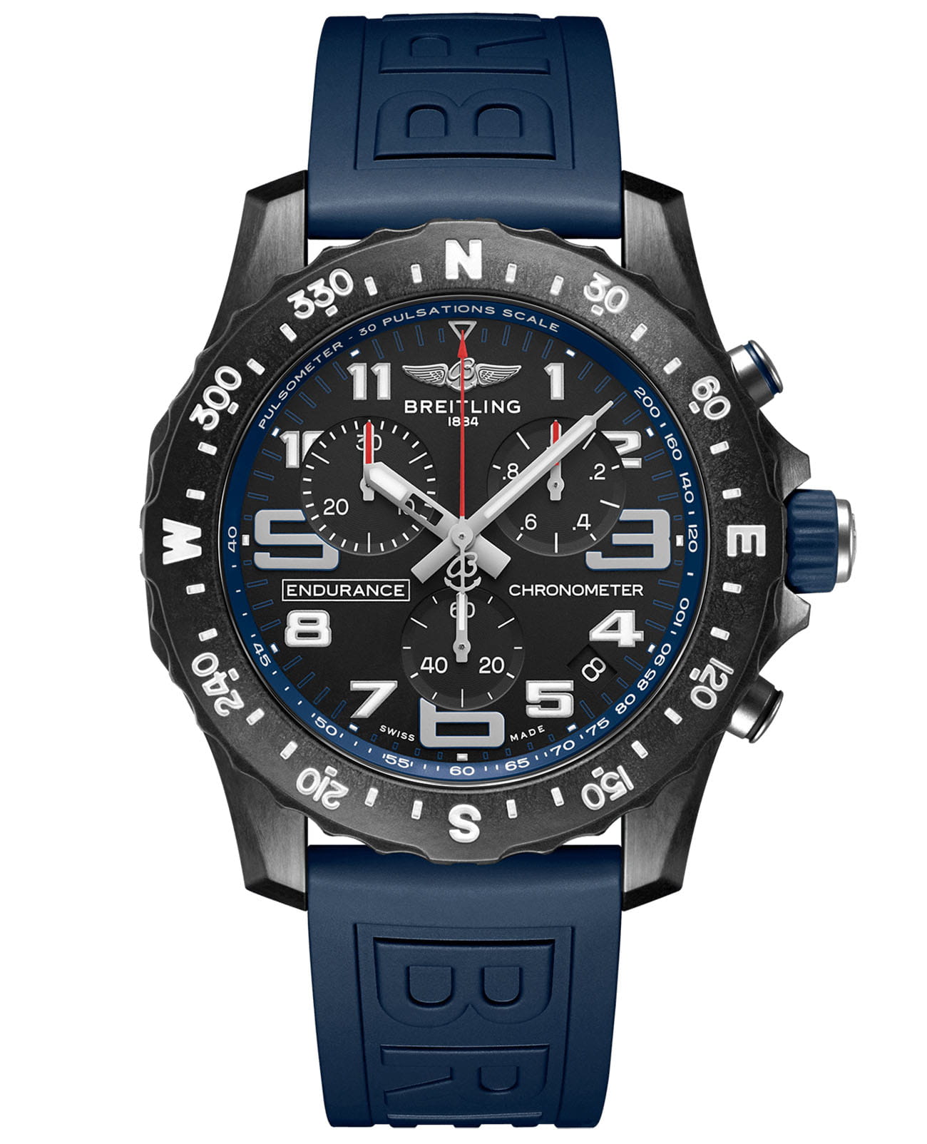 Breitling Breitling Endurance Pro X82310D51B1S1  X82310D51B1S1 кварцевые мужские часы черный циферблат, браслет каучук — вид спереди