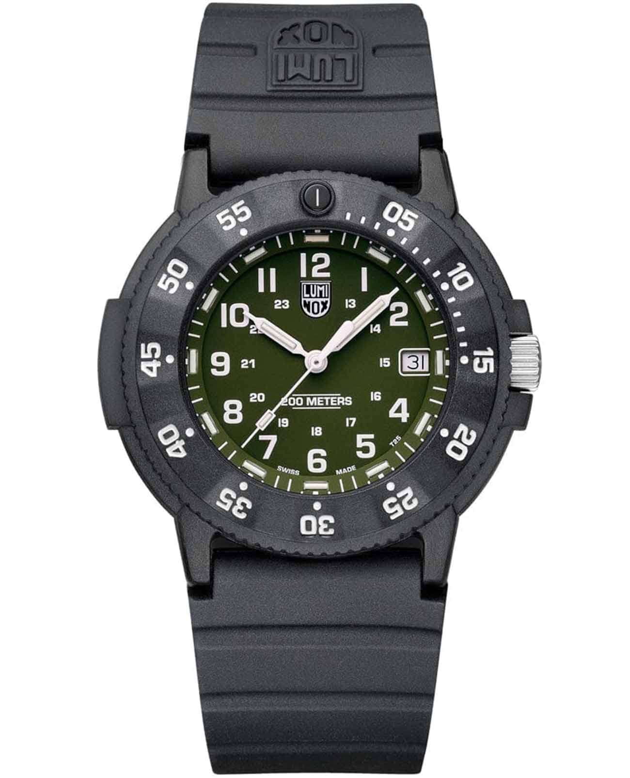 Luminox Luminox Original Navy SEAL XS.CZ13.EVO  XS.CZ13.EVO кварцевые мужские часы зеленый циферблат, браслет резина — вид спереди