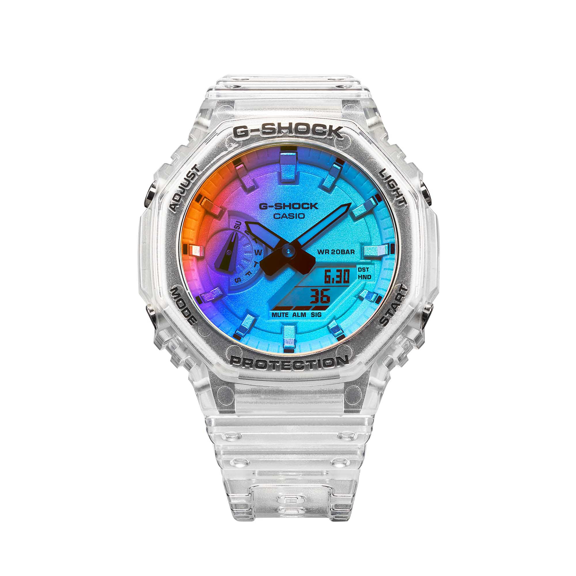 Casio GA-2100SRS-7A мужские часы застежка крупным планом